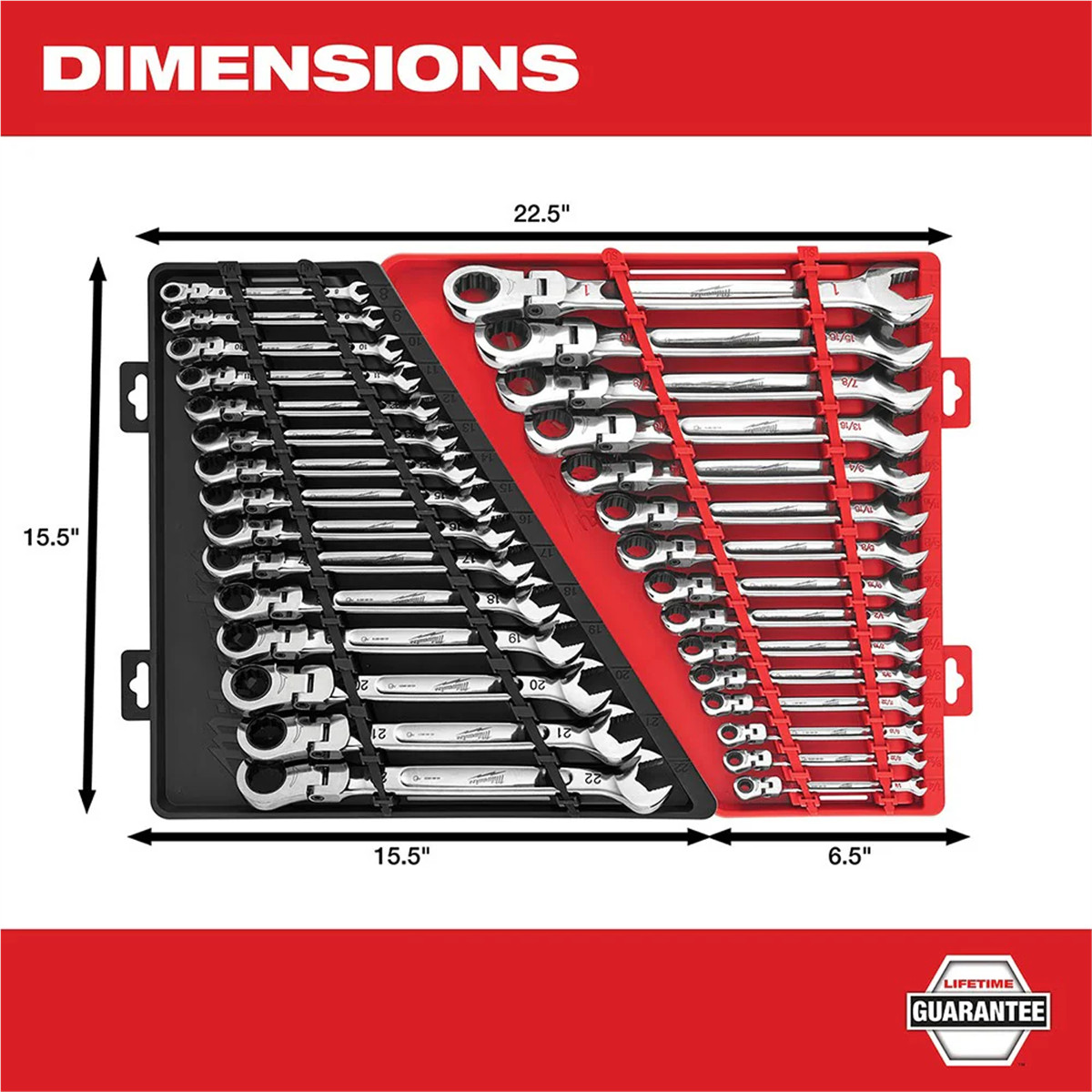 Milwaukee 48-22-9513 15pc Metric Flex Head Ratcheting Wrench Set, MAXBITE Grip