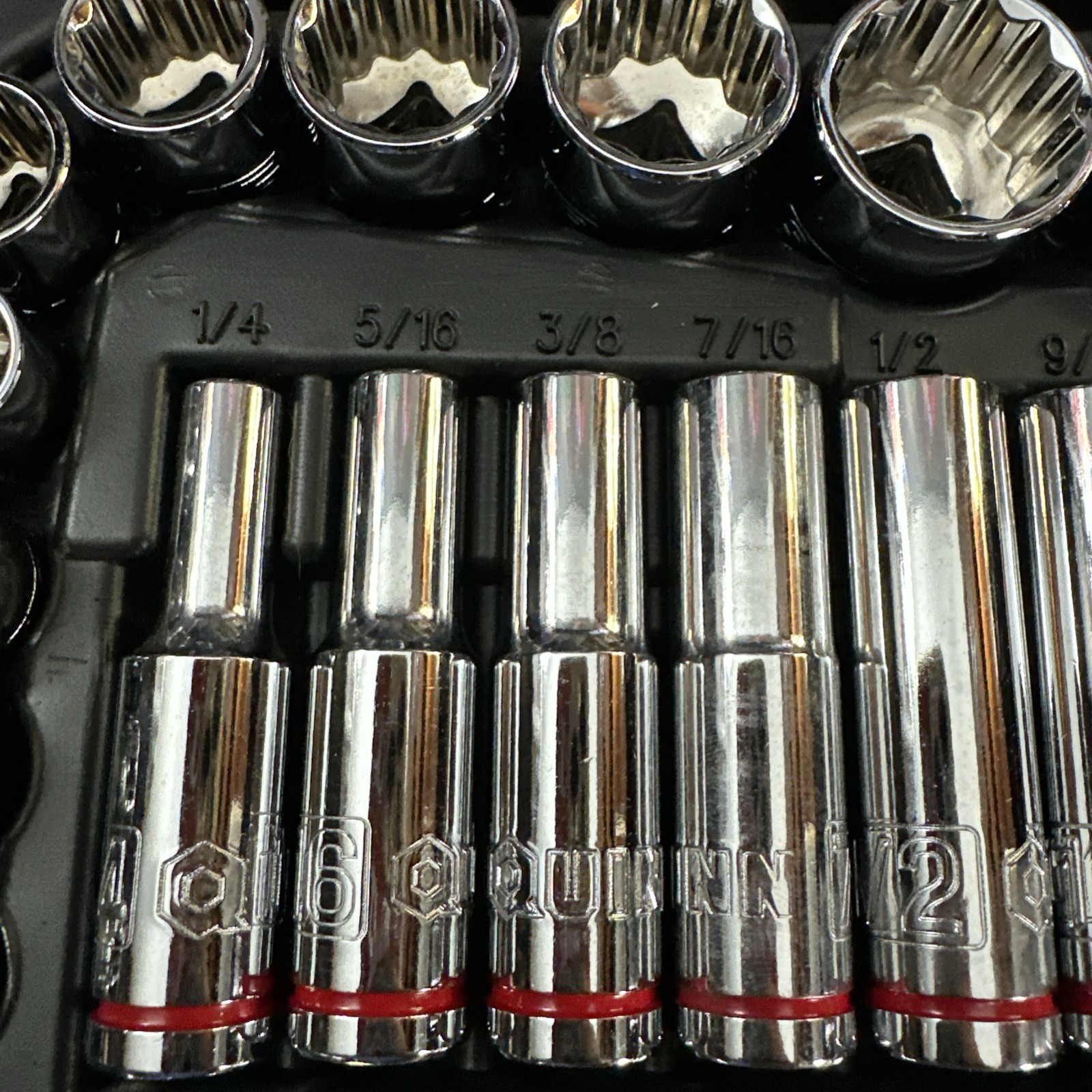 Quinn 3/8 in. Drive SAE and Metric High-Visibility Socket Set