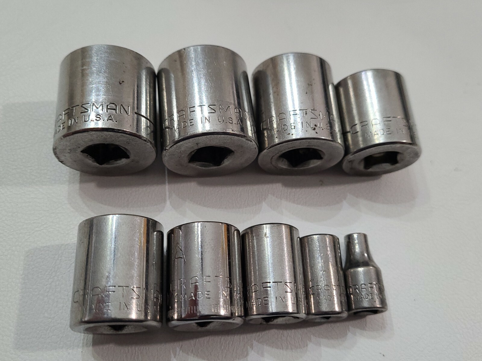 Craftsman USA 6 point G series Deep Sockets shallow Standard SAE 3/8 & 1/4 drive