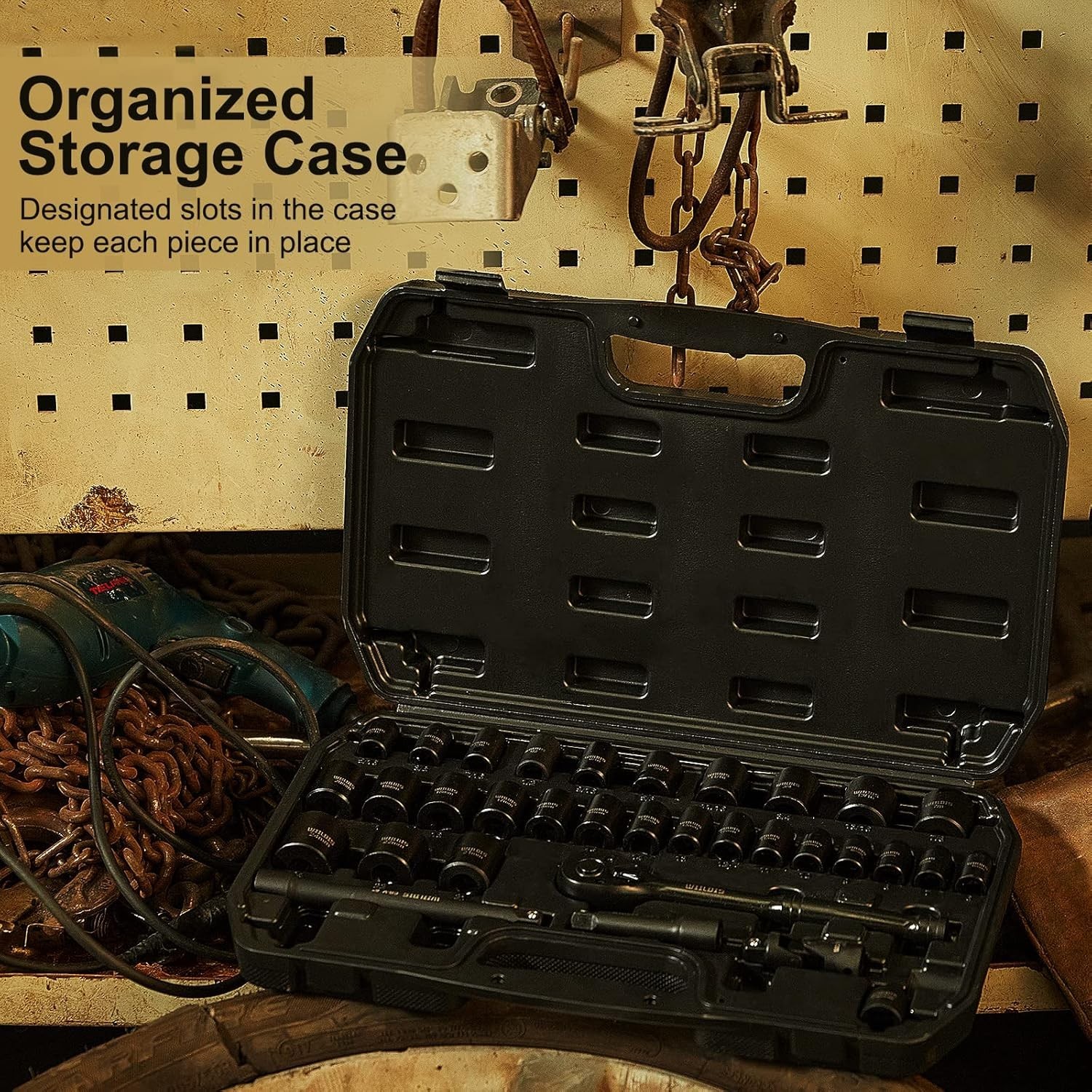 Ultra-Durable CR-V Impact Socket Set: 33 Pieces, SAE/Metric – Mechanics’ Choice