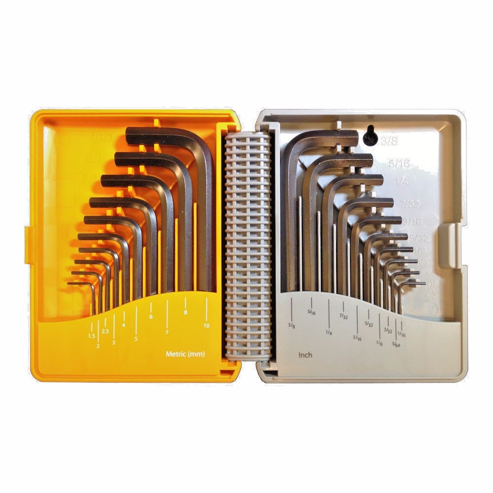 20-Piece Heavy Duty Short Arm Metric Inch Allen Hex Key Set with Folding Case US
