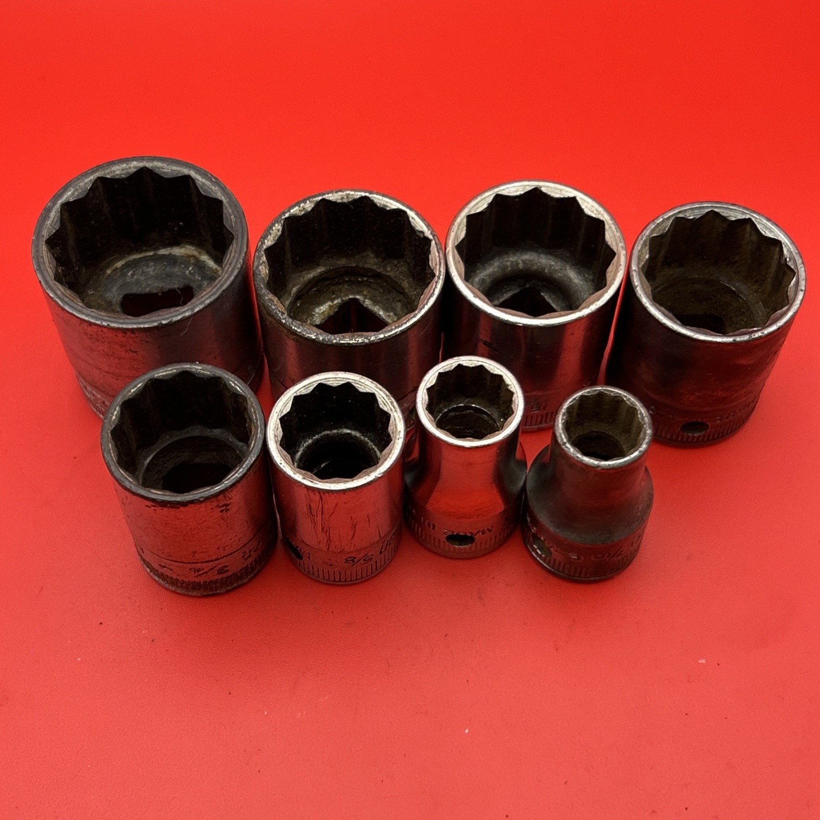 Snap On Tools Socket LOT 0f 8 1/2″ Drive 12 Point Used Set As Pictured USA