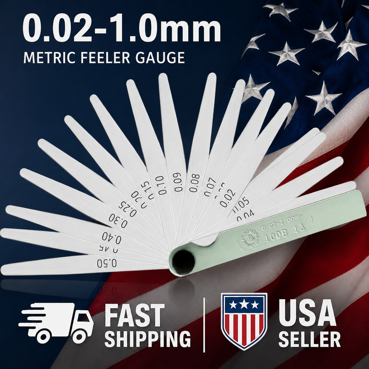 17 Blade Feeler Gauge 0.02-1.00mm Metric Gap Measuring Tool Engine Valve Set