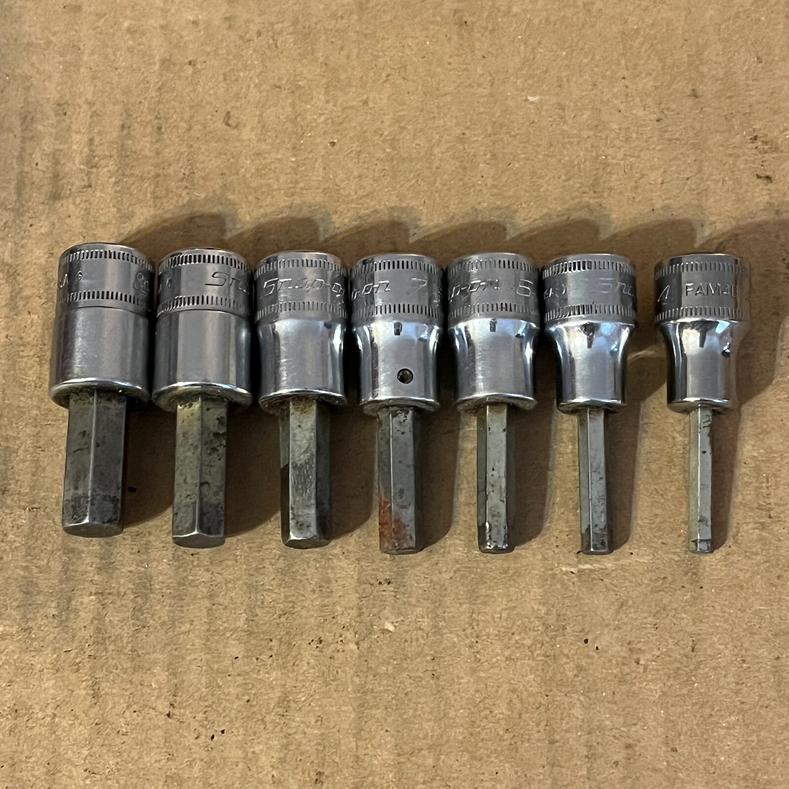 Snap On FAM4E – FAM10B 4-10mm 3/8″ Drive Metric 7 Piece Hex Bit Socket Set