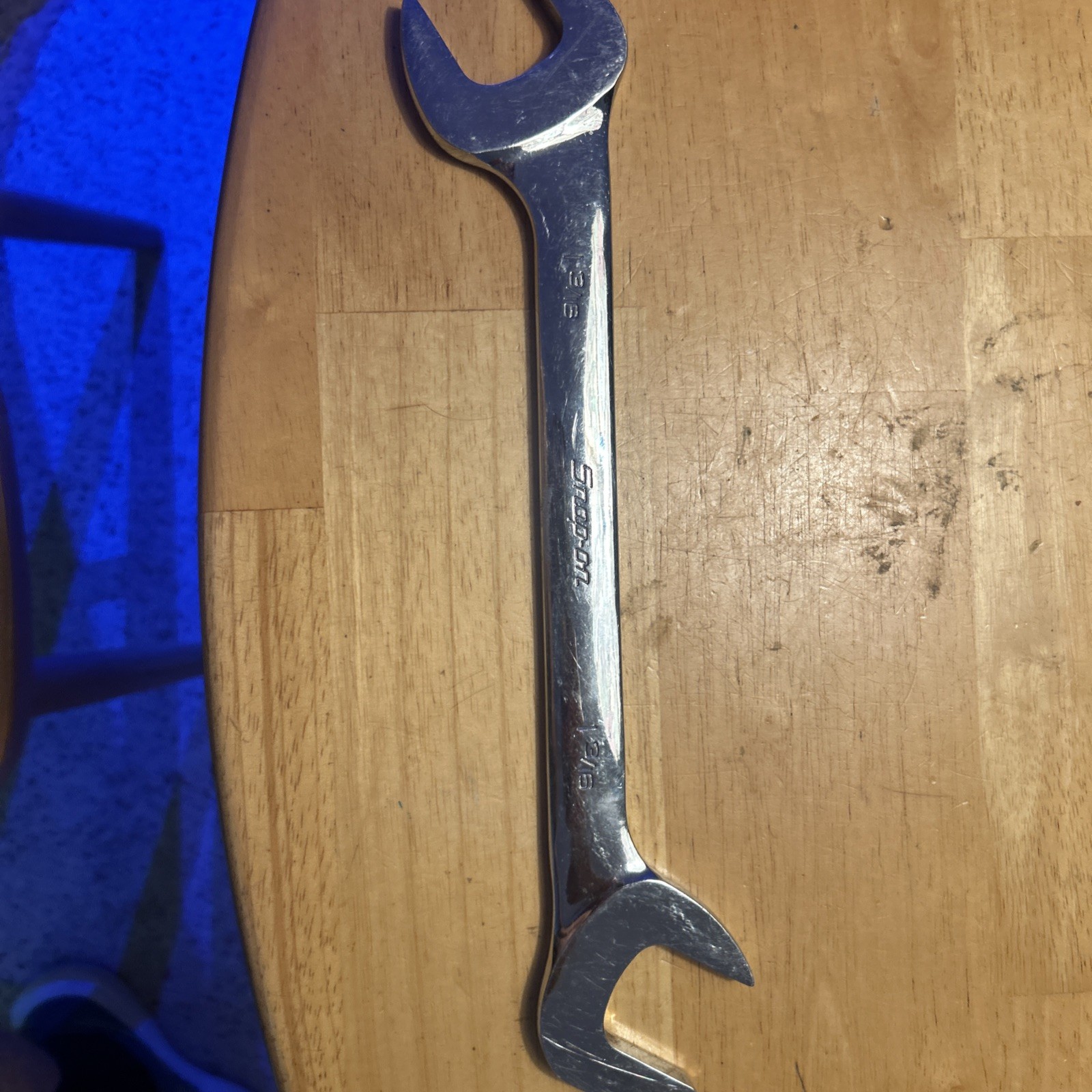 Snap-On Tools VS38B 1-3/16″ SAE 4 Way Open-End Angle Head Chrome Wrench USA Made