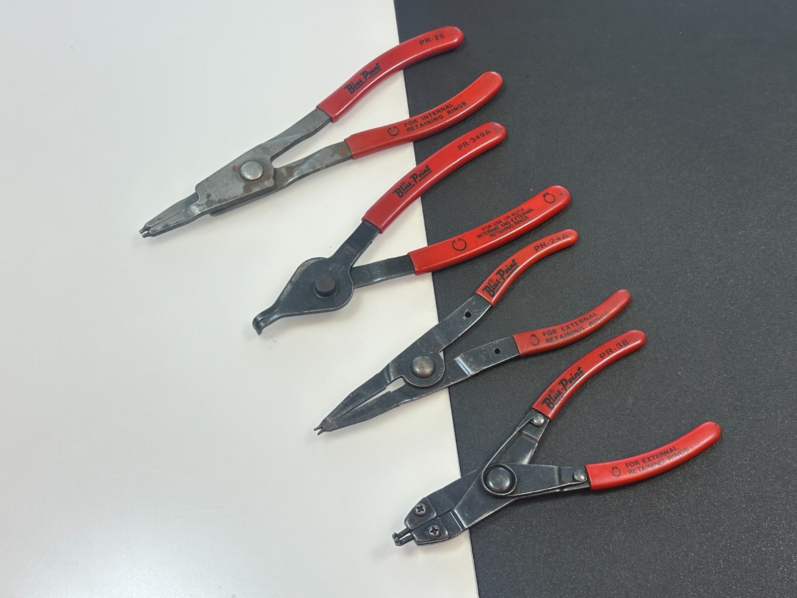 Blue Point Tools 4pc Snap Ring Retaining Pliers Set Lot, PR25 PR349A PR24A PR38