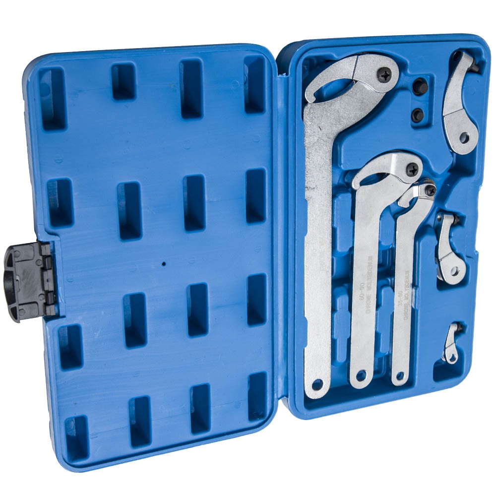 Adjustable Hook & Pin Spanner Wrench Tool Set Locking Nut Wrench 35-120mm New