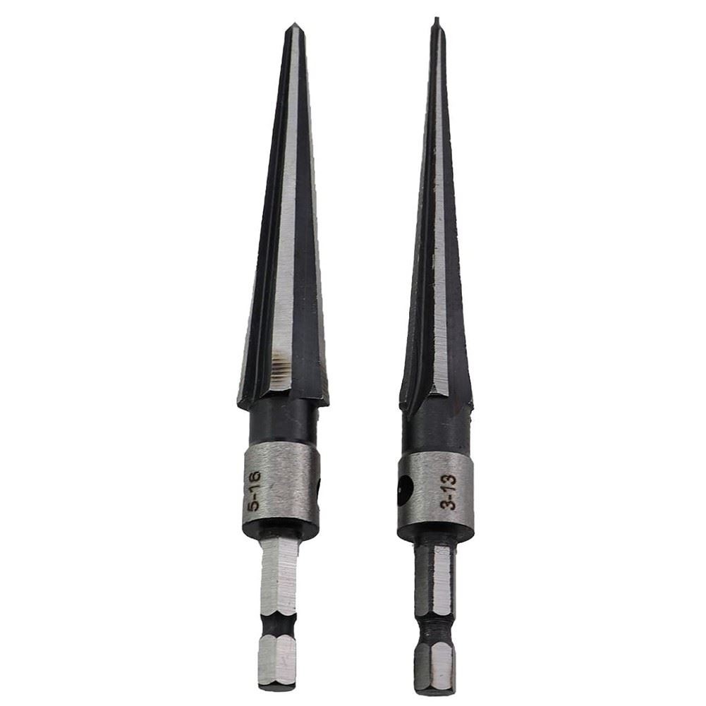 1 Set Carbon Steel Taper Reamer Set of Four Hexagonal Shank Woodworking