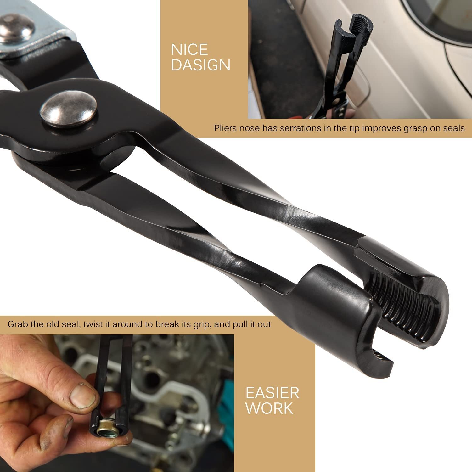 HW0107 Valve Stem Seal Pliers and 19700 Valve Holder Replacement Repair Tool Set