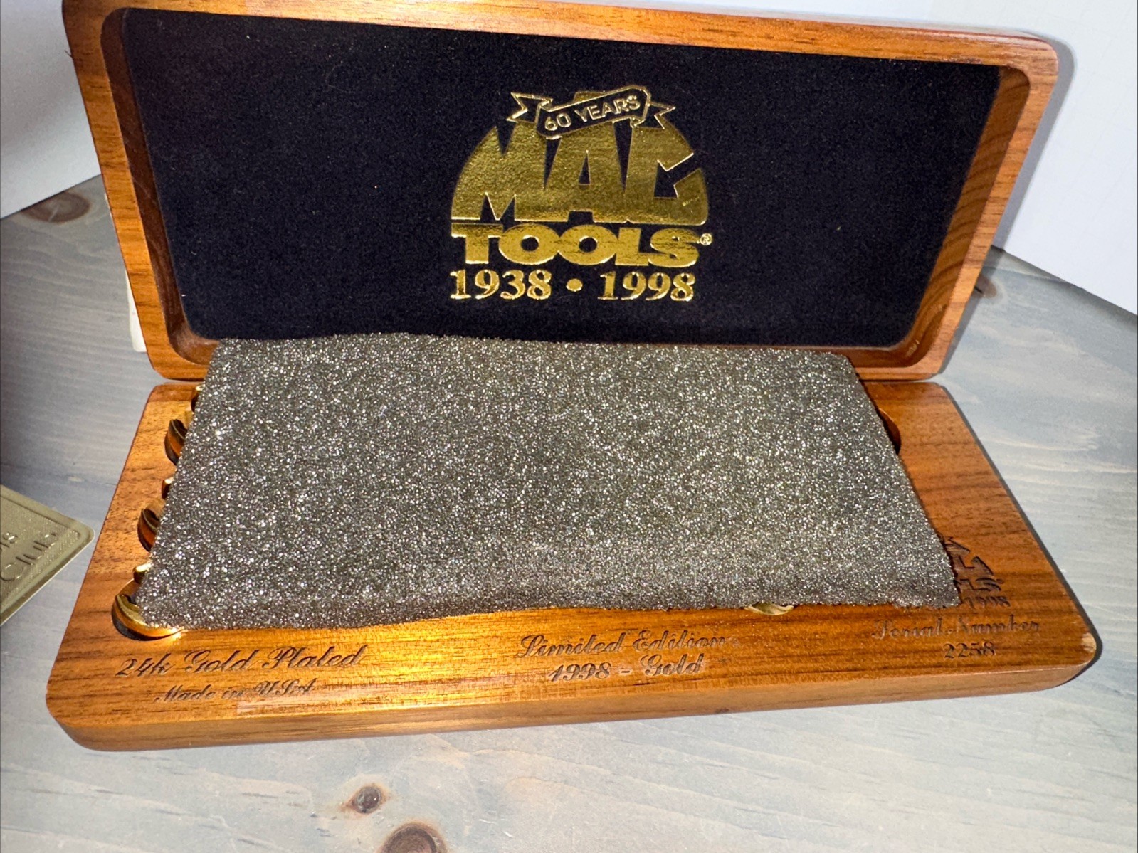 Mac Tools 60th Anniv Ltd Ed 24kt Gold Plated Hexagonal Flare Nut Wrench Set