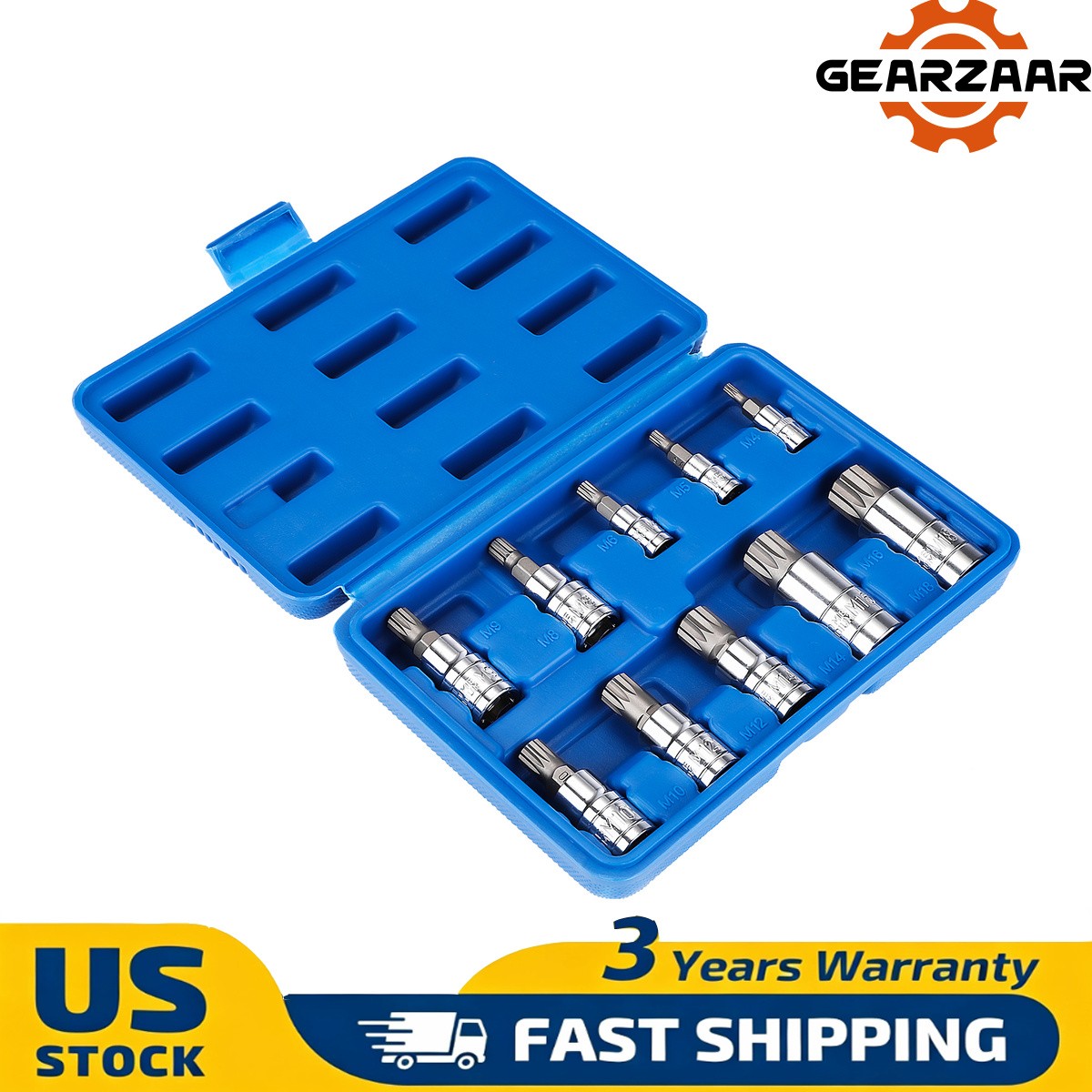 Alloy steel bits for T55 Tamper Proof Sockets XZN 12 Points with Carrying Case