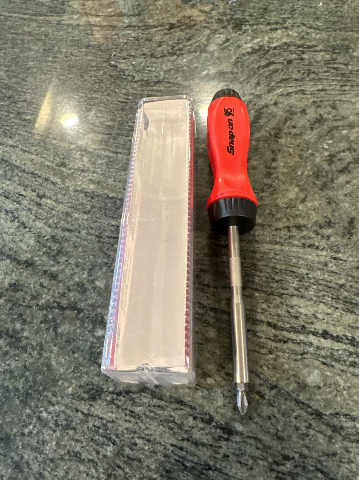 Snap On ssdmr4brxcv 95th anniversary red ratcheting screwdriver with 5 bits new