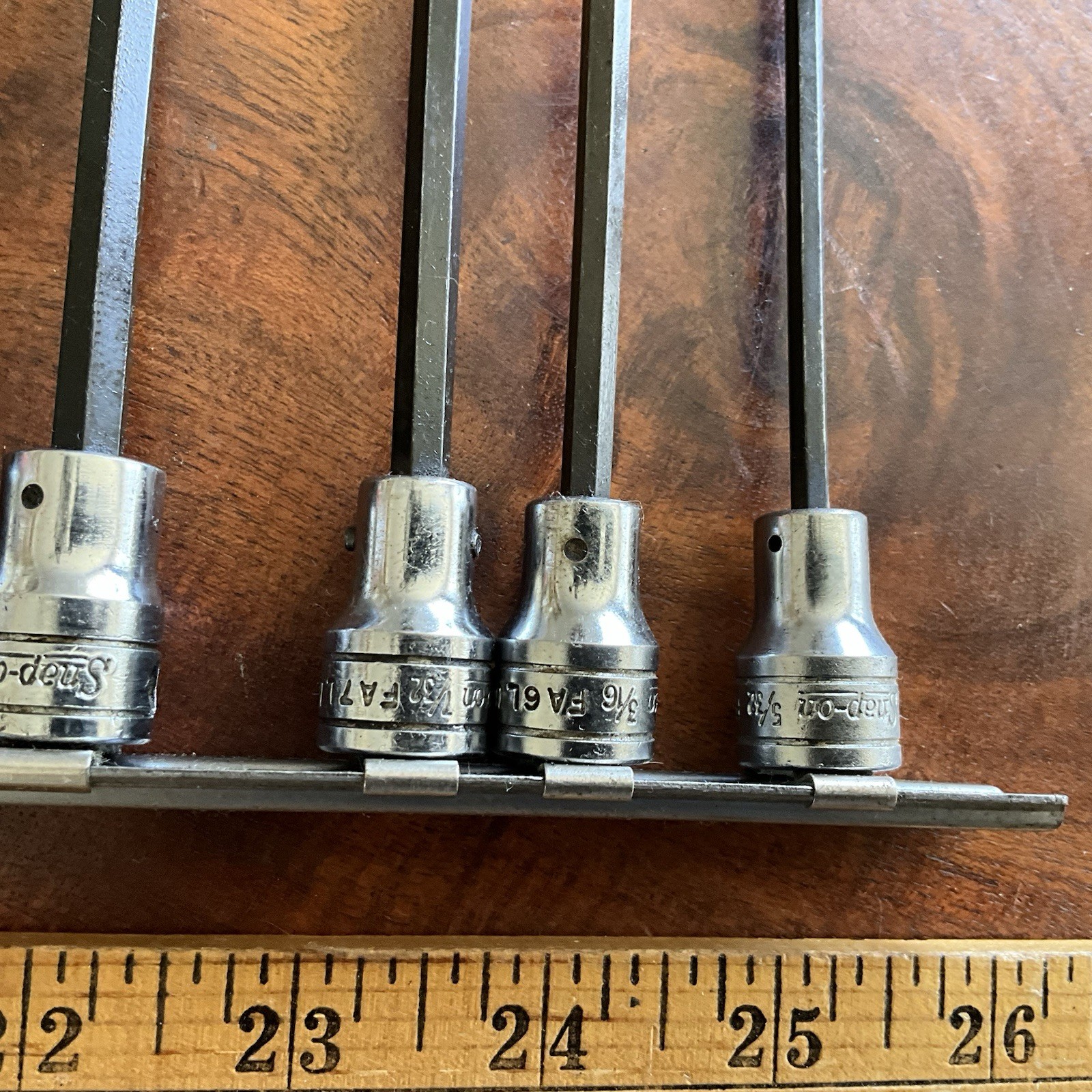 Vintage Rare Snap On Extra Long Hex Bit Socket Set *Good* Condition