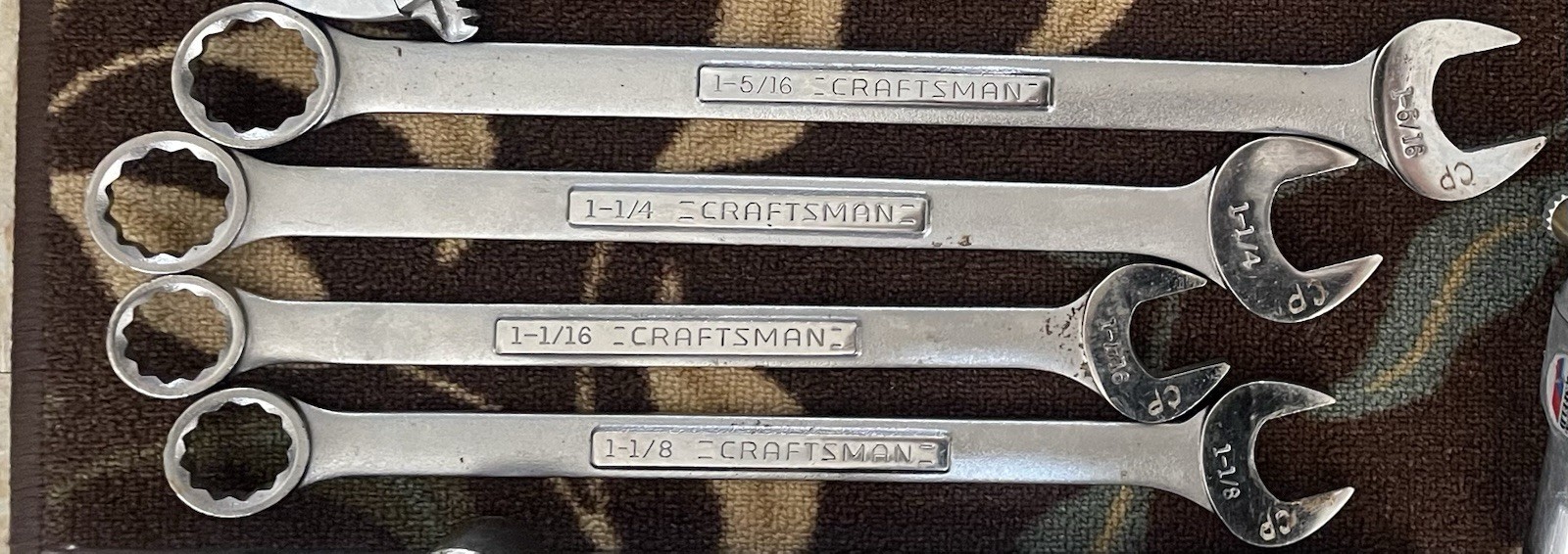 Vintage Craftsman 4pc Large SAE Combination Wrench 1-1/16″ to 1-5/16″