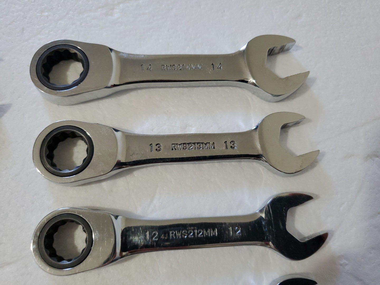 Mac Tools RWS 8mm-19mm Stubby 12-Point Ratcheting Wrench Set of 12
