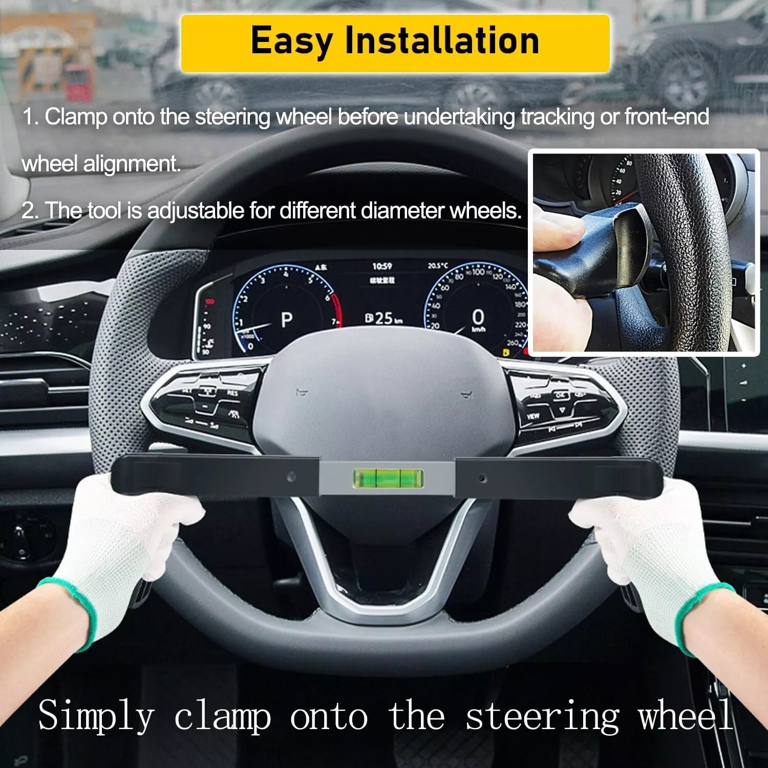 For Car Vans Internal Dia 270-340mm Steering Wheel Level Alignment Tool ATD-3100