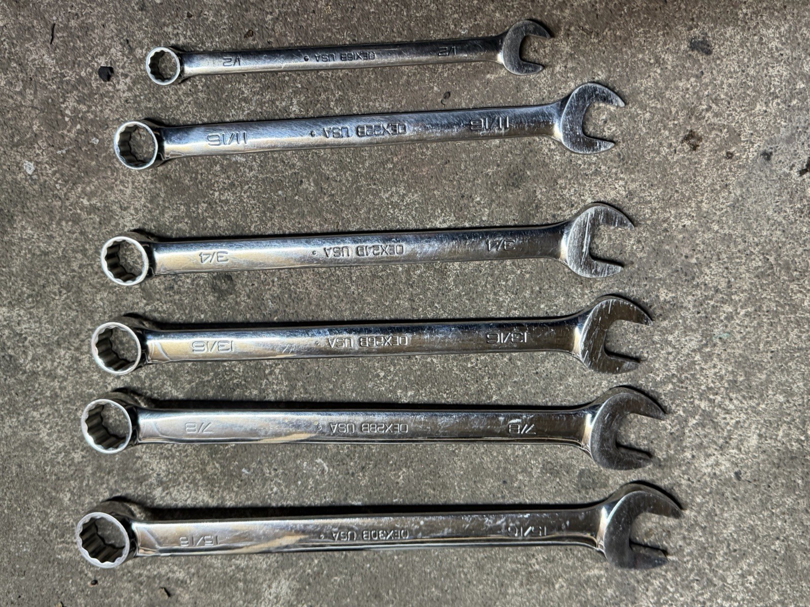 Snap On 5ps Tools Set OEX30B 15/16/7/8/13/16/3/4/11/16/1/2” Wrench USA