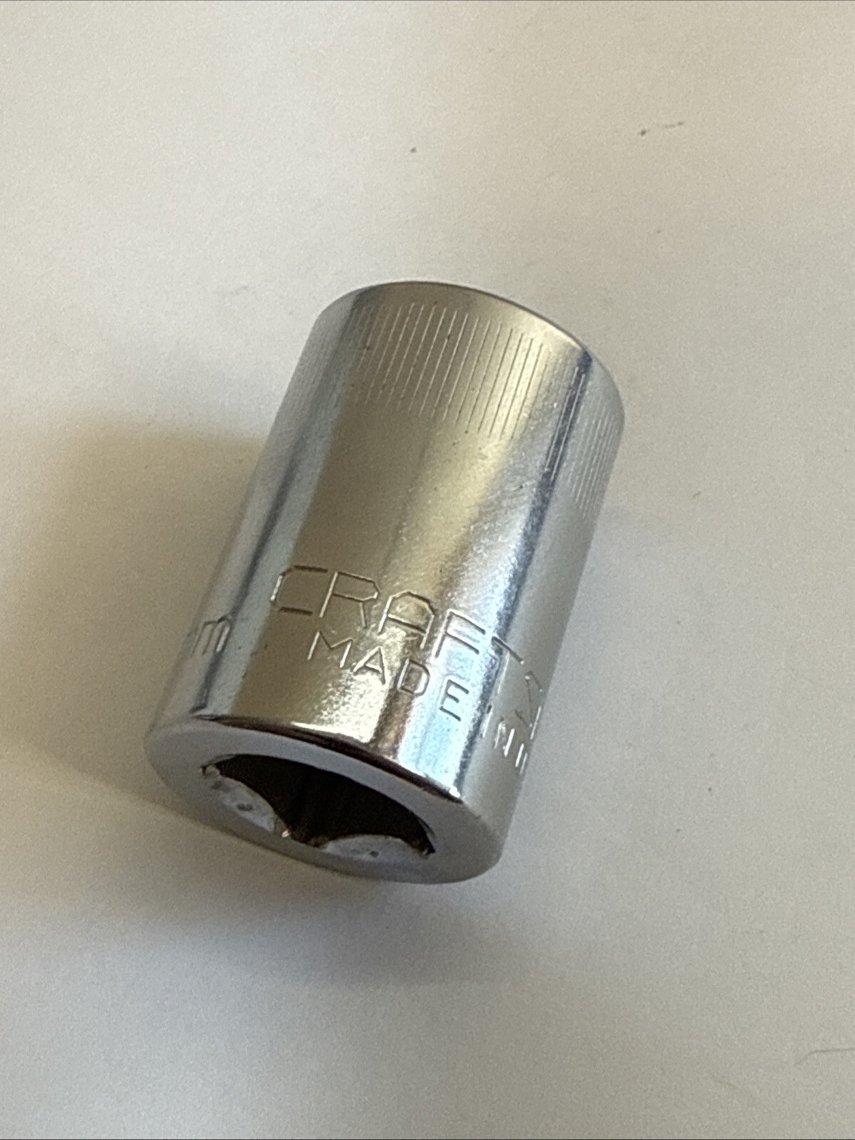Craftsman 1/2″ Drive 19MM 12 Point Shallow Socket Top Knurl G 44238 USA
