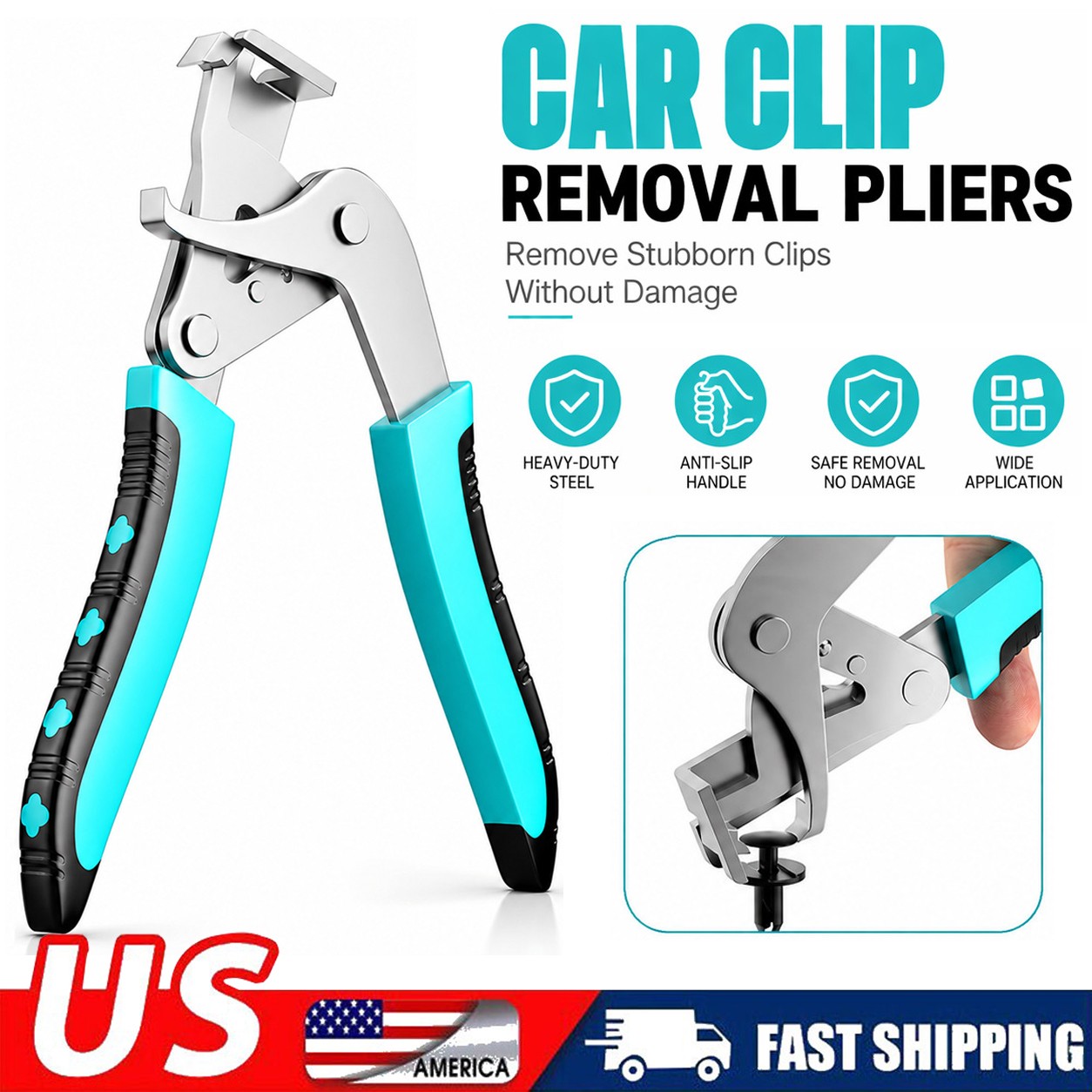 Heavy-Duty Auto Clip Remover Pliers Trim Panel Fastener Rivet Disassembly Tool