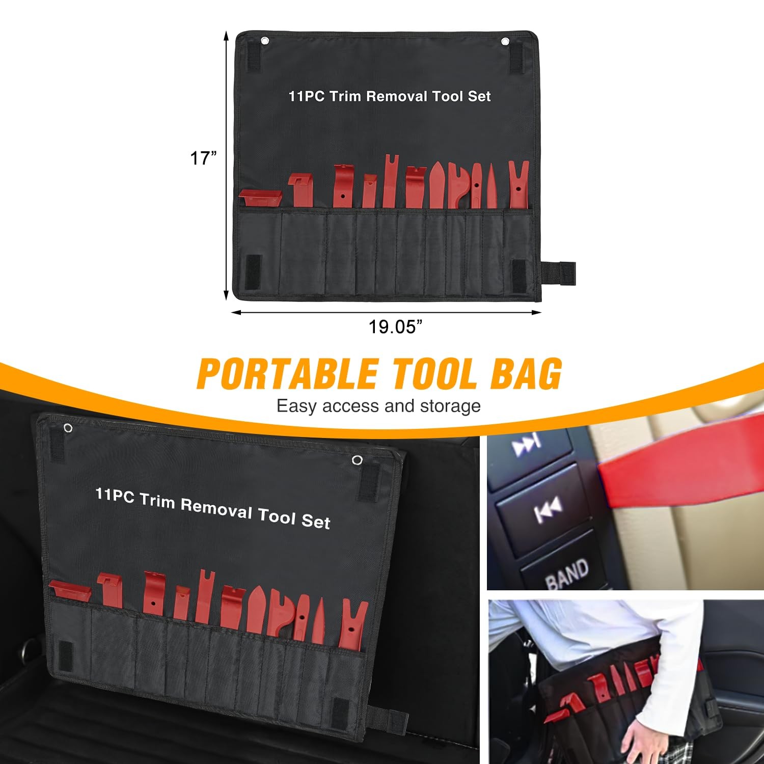 11PCS Auto Trim Removal Tool Kit for Car Audio Dash Window Molding Tools