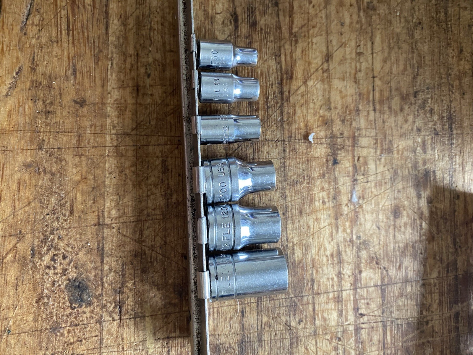 Snap On Set Of 6 Torx Drive Sockets With Organizer Rail