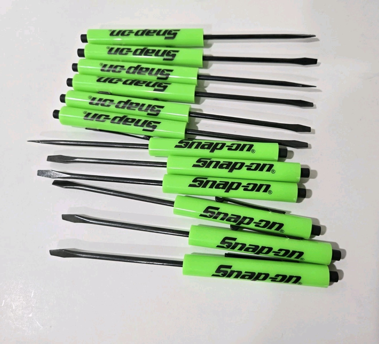 12 Snap on tools Special Edition pocket screwdrivers GREEN Promo BLACKED OUT+gft