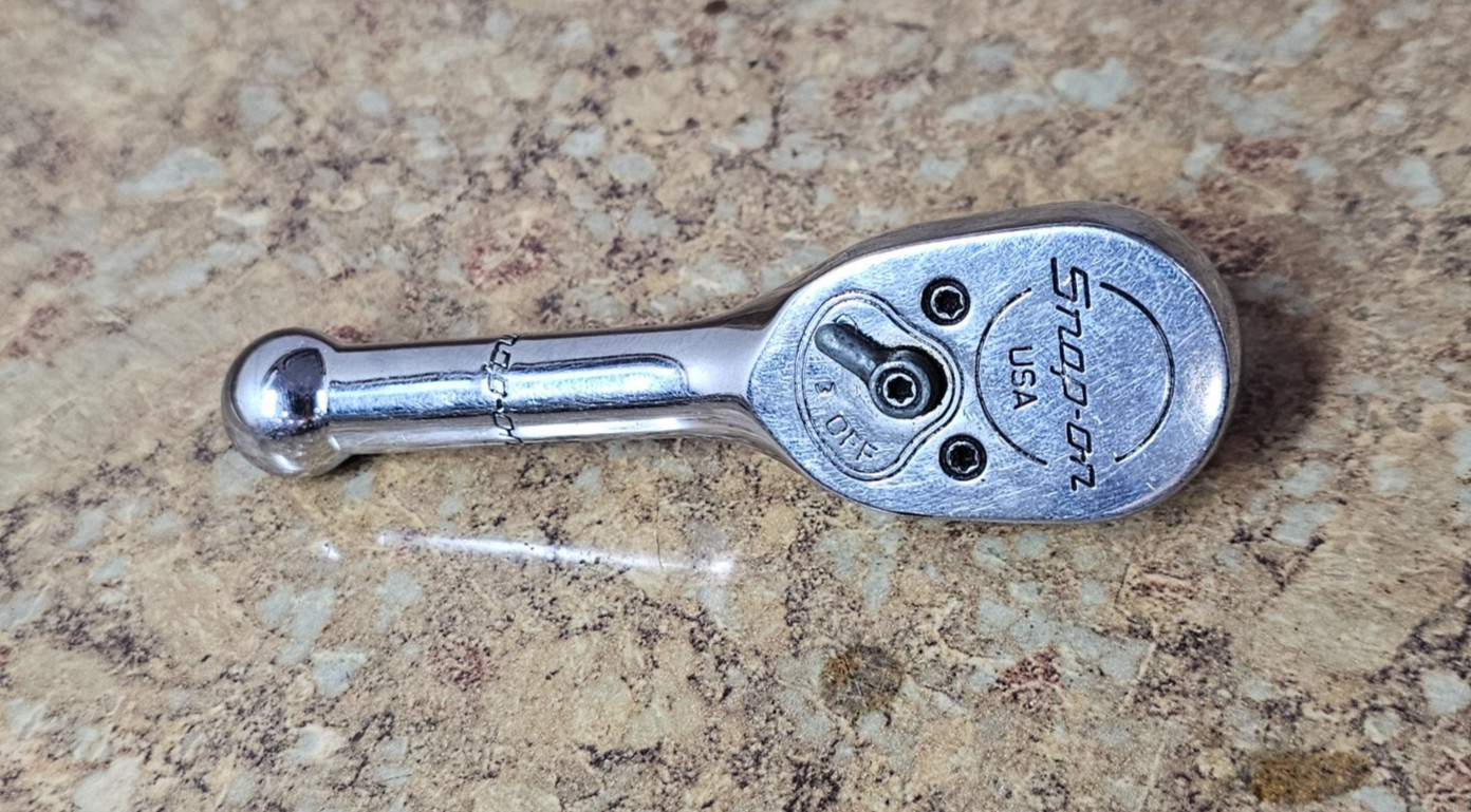 Snap-on Tools USA 3/8″ Drive Chrome Stubby Short 4″ Long Ratchet FK830