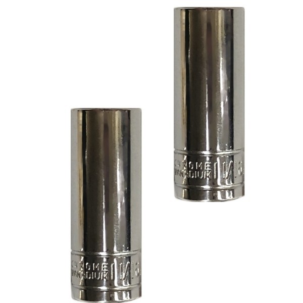 2 – Great Neck 11/16″ X 3/8″ Deep Drive Socket 6 Point (S1214) Chrome Vanadium