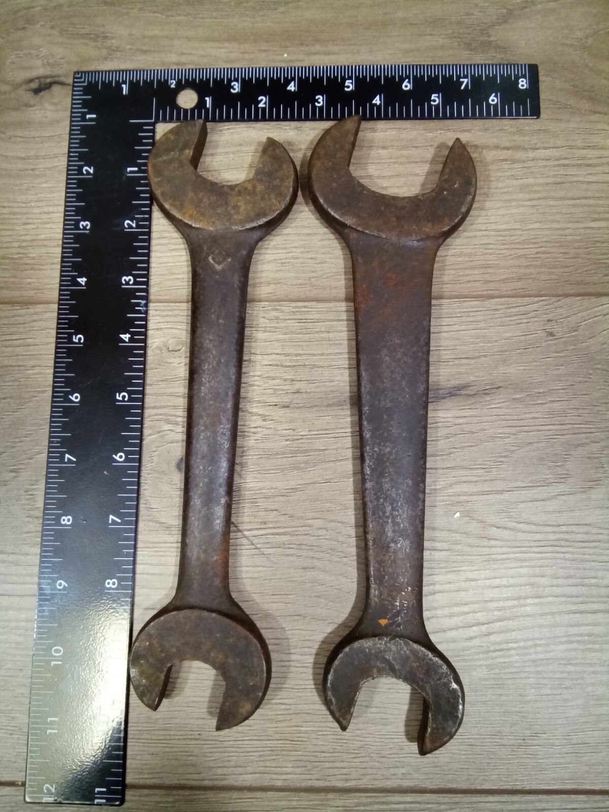 7 LARGE VINTAGE DOUBLE OPEN ENDED SPANNER WRENCHES BILLINGS, FAIRMOUNT, OTHERS
