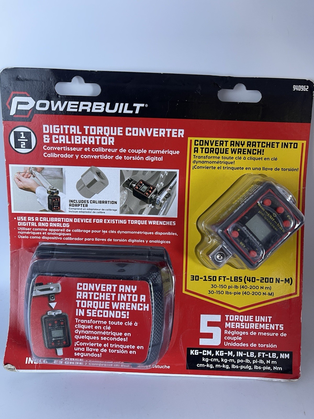 Powerbuilt 940962 1/2″ Drive Digital Torque Socket Adapter – New Sealed