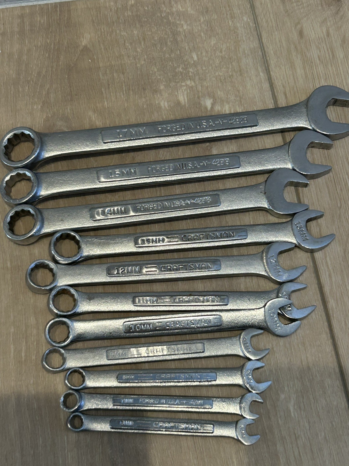 Craftsman Metric 11 pc Combination Wrench Set 6mm–17mm Missing 16 Forged USA