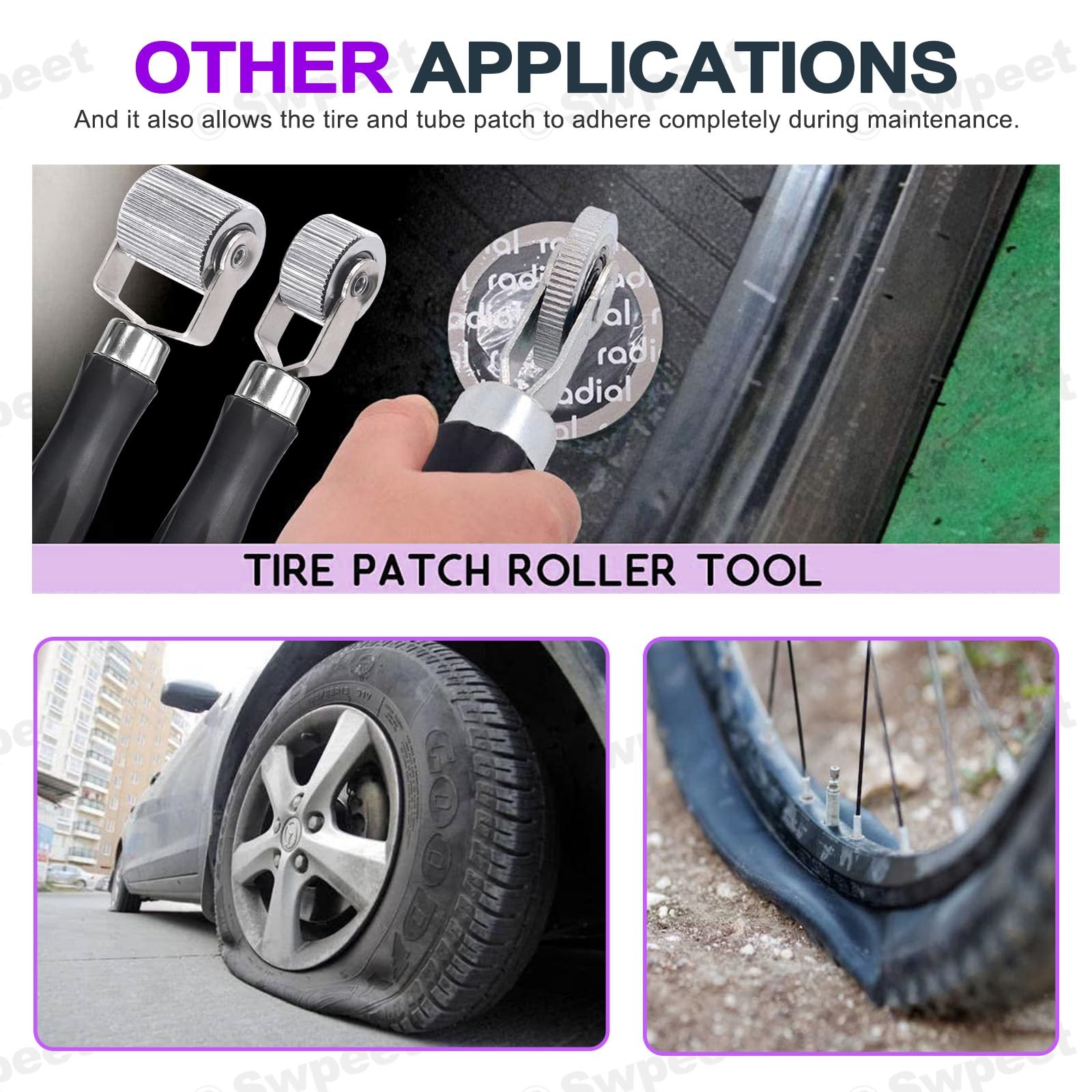 4Pcs 3Sizes Car Sound Deadening Roller Set, 6mm 20mm 40mm Metal Auto Noise Ca…