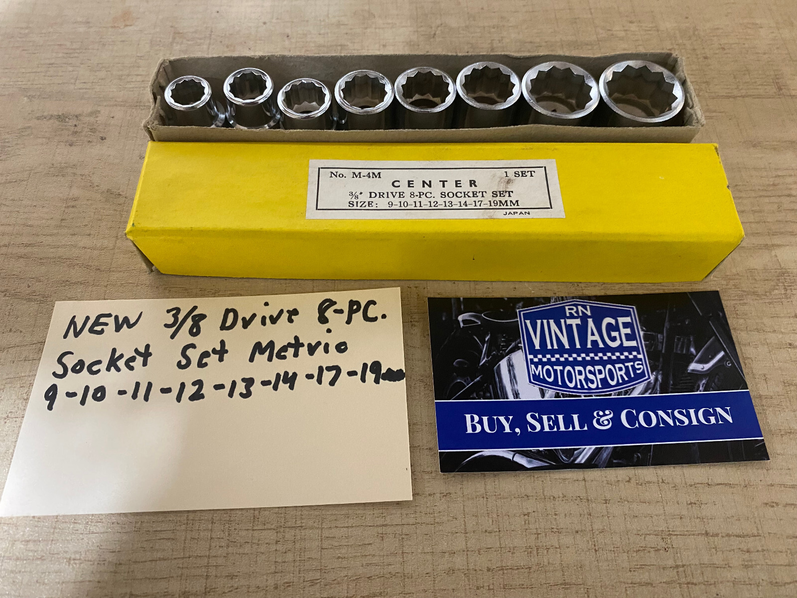 New 3/8 Drive 8-PC. Socket Set Metric 9-10-11-12-13-14-17-19mm Made in Japan