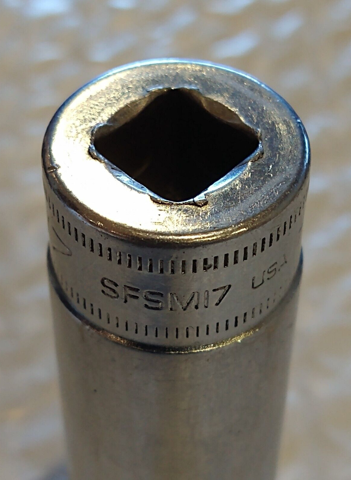 SNAP ON SFSM17, 3/8″ DRIVE, 17MM. SOCKET, 2.5″ DEEP/HIGH, 6 POINT.