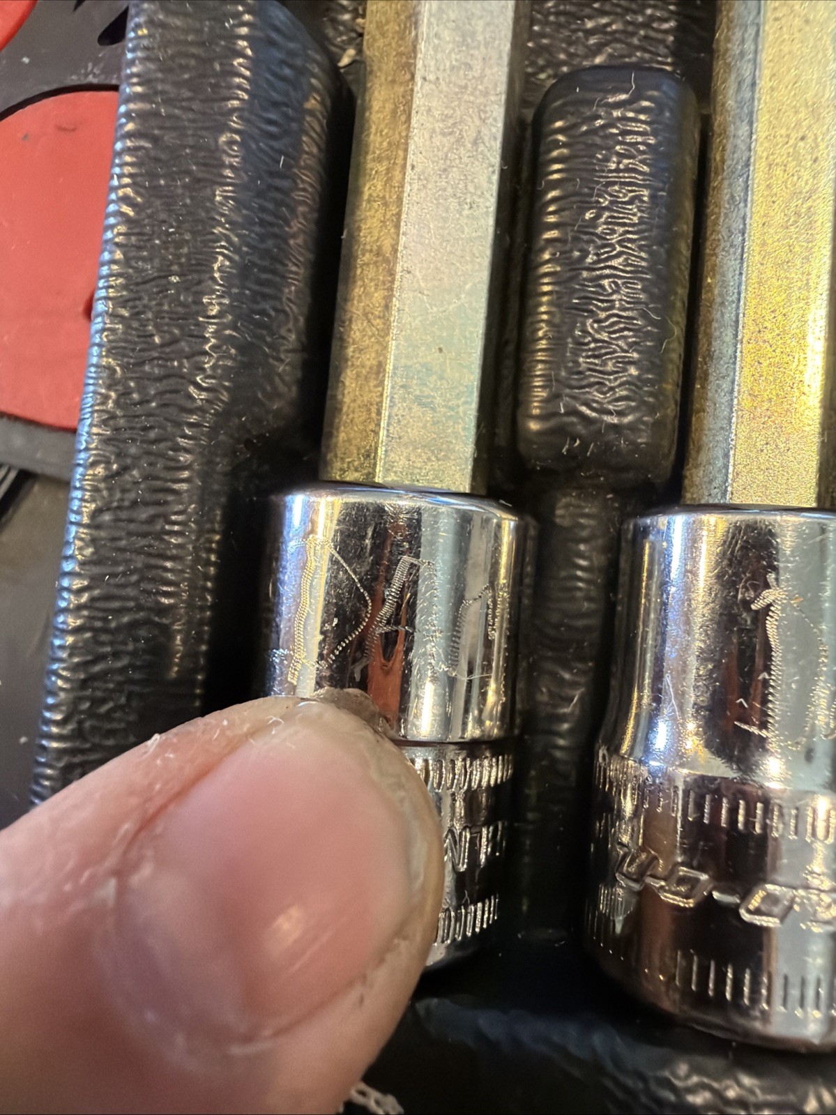 Snap-on 6pc 4mm-10mm Metric Long Hex Bit Socket Set 3/8 Dr 206EFABLM ENGRAVED