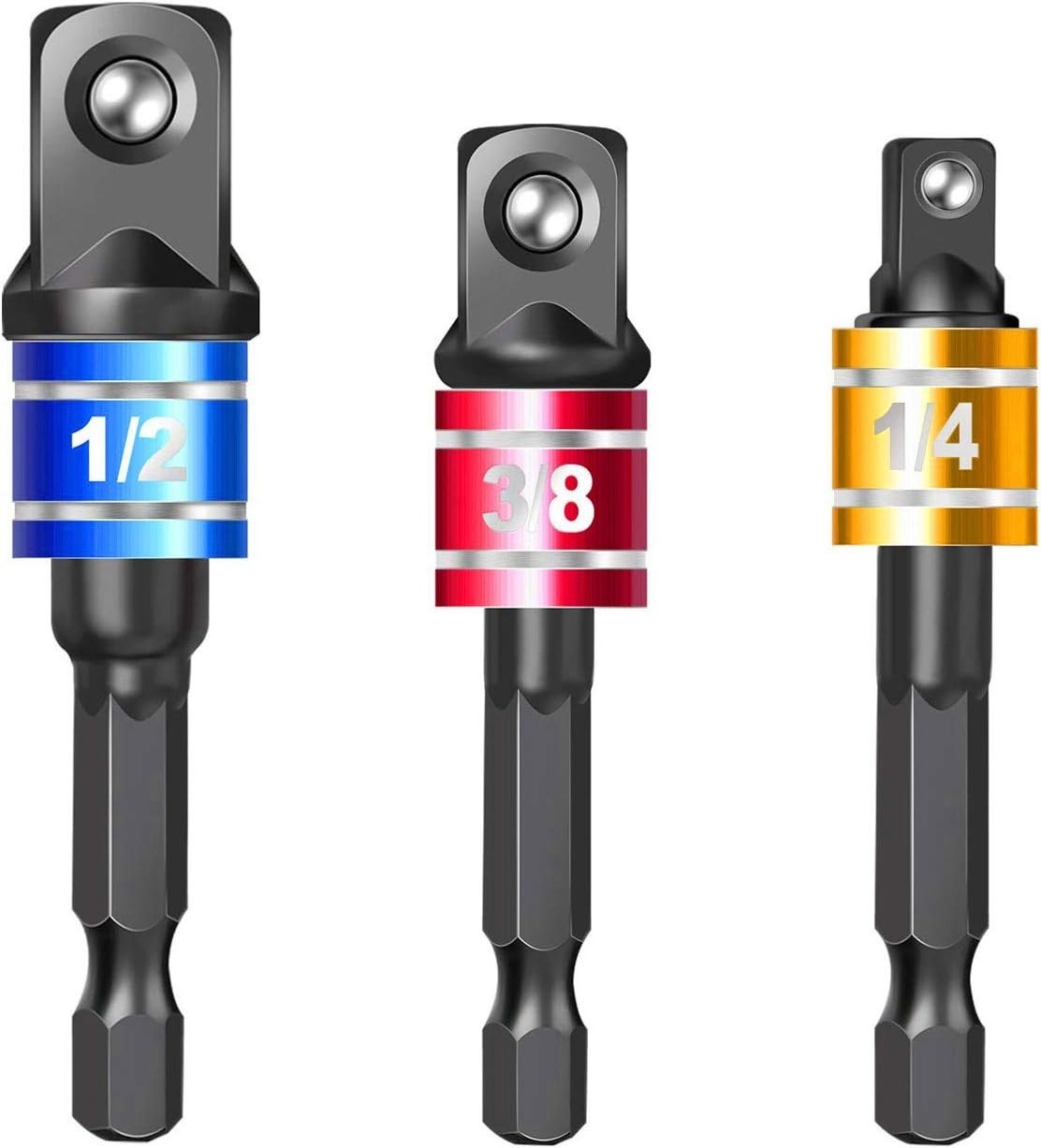Durable Socket Adapter Set – 3-Piece, Black Phosphate Coated for Heavy Duty Use