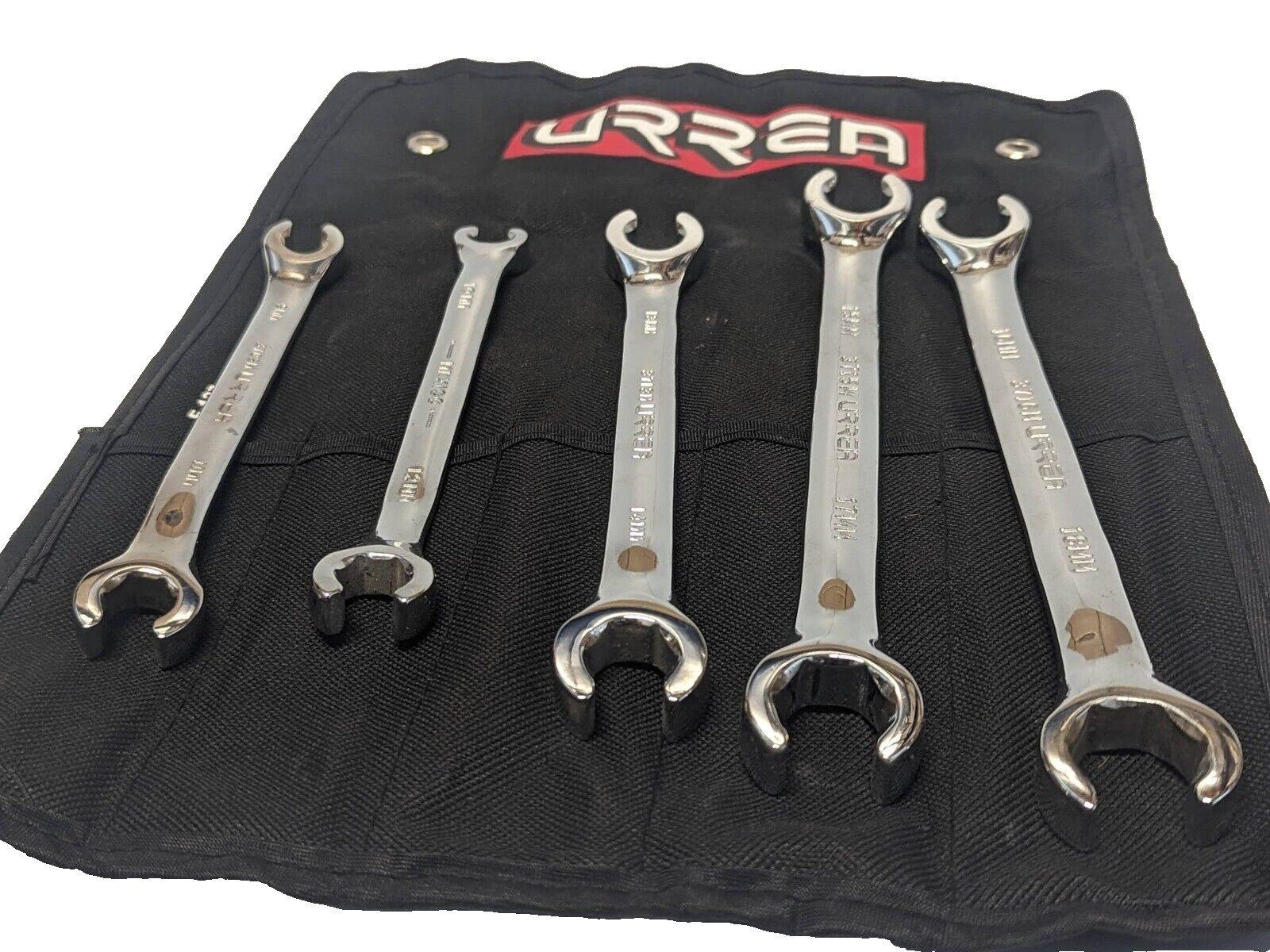 URREA 3700M Full Polished Flare Nut Wrenches, Set of 5 Pieces, Metric