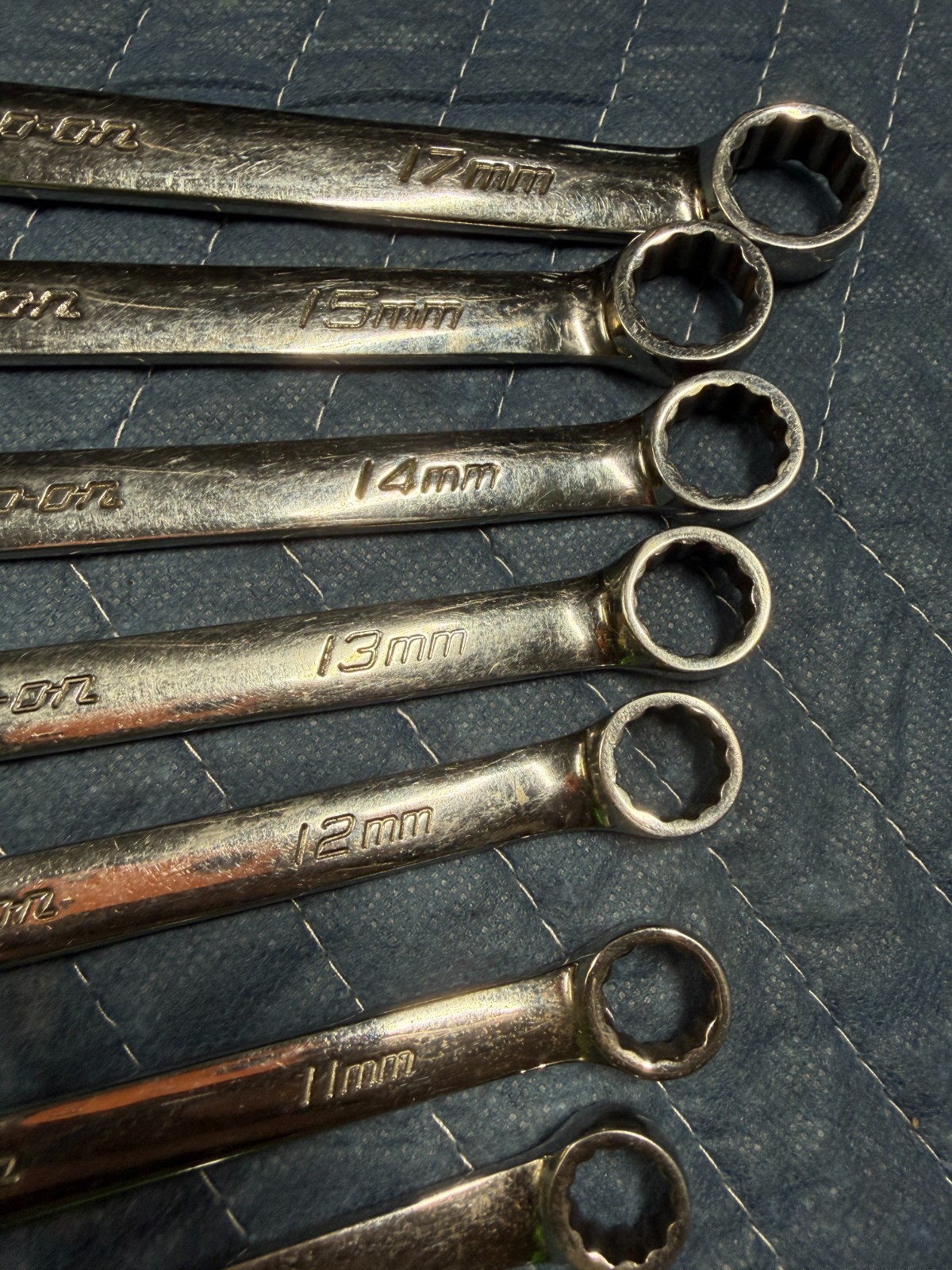 7 Piece Snap-on Metric Combination Wrench Set OEXM707B 10mm – 15mm + 17mm