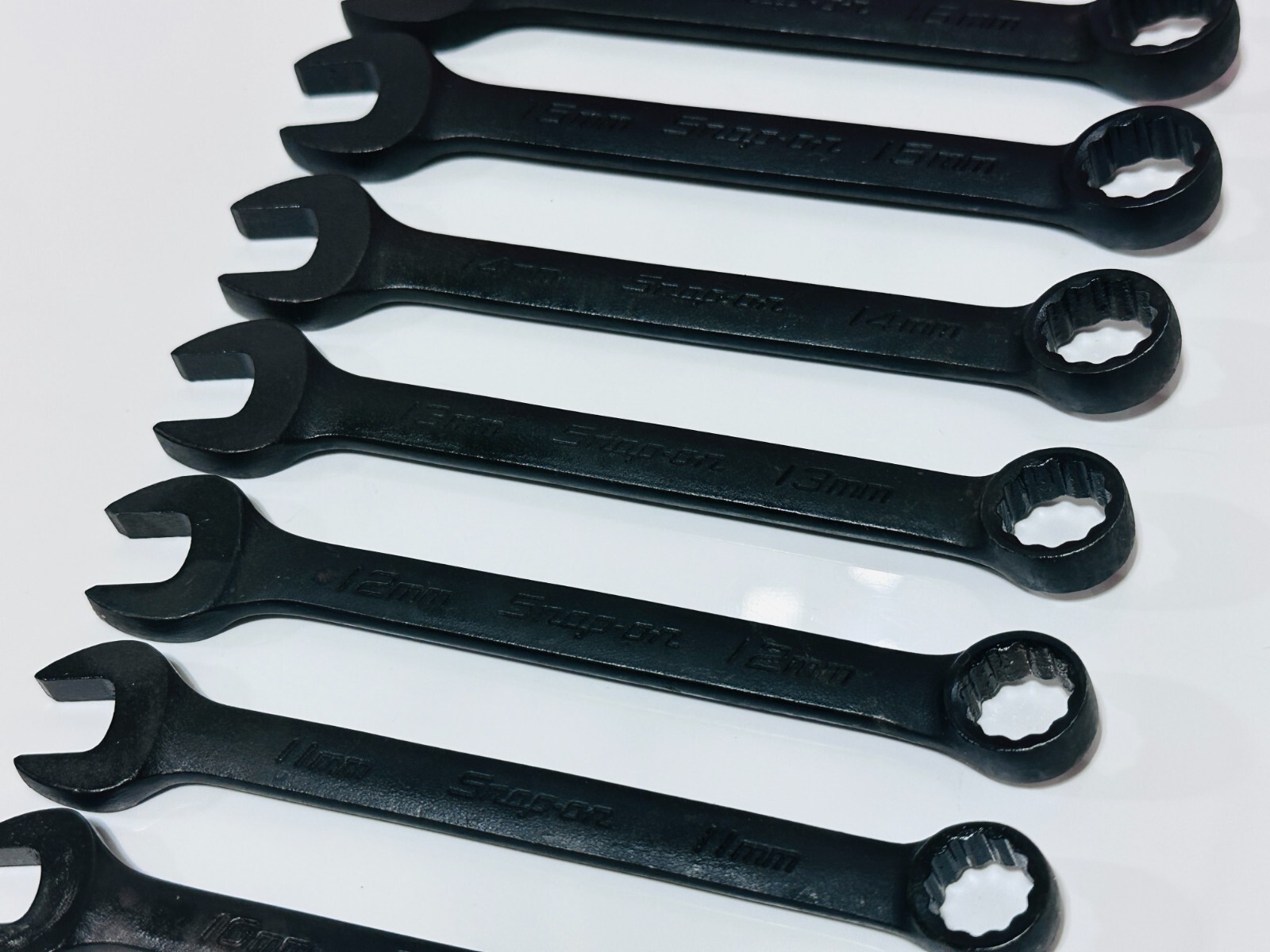 Snap-On USA 14pc Metric GOEXM Industrial Short Combination Wrench Set – 6mm-19mm