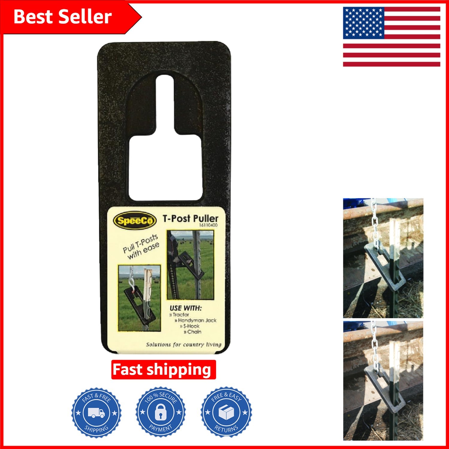 Efficient 17 lb T-Post Puller with Multi-Tool Compatibility | Farm Essential