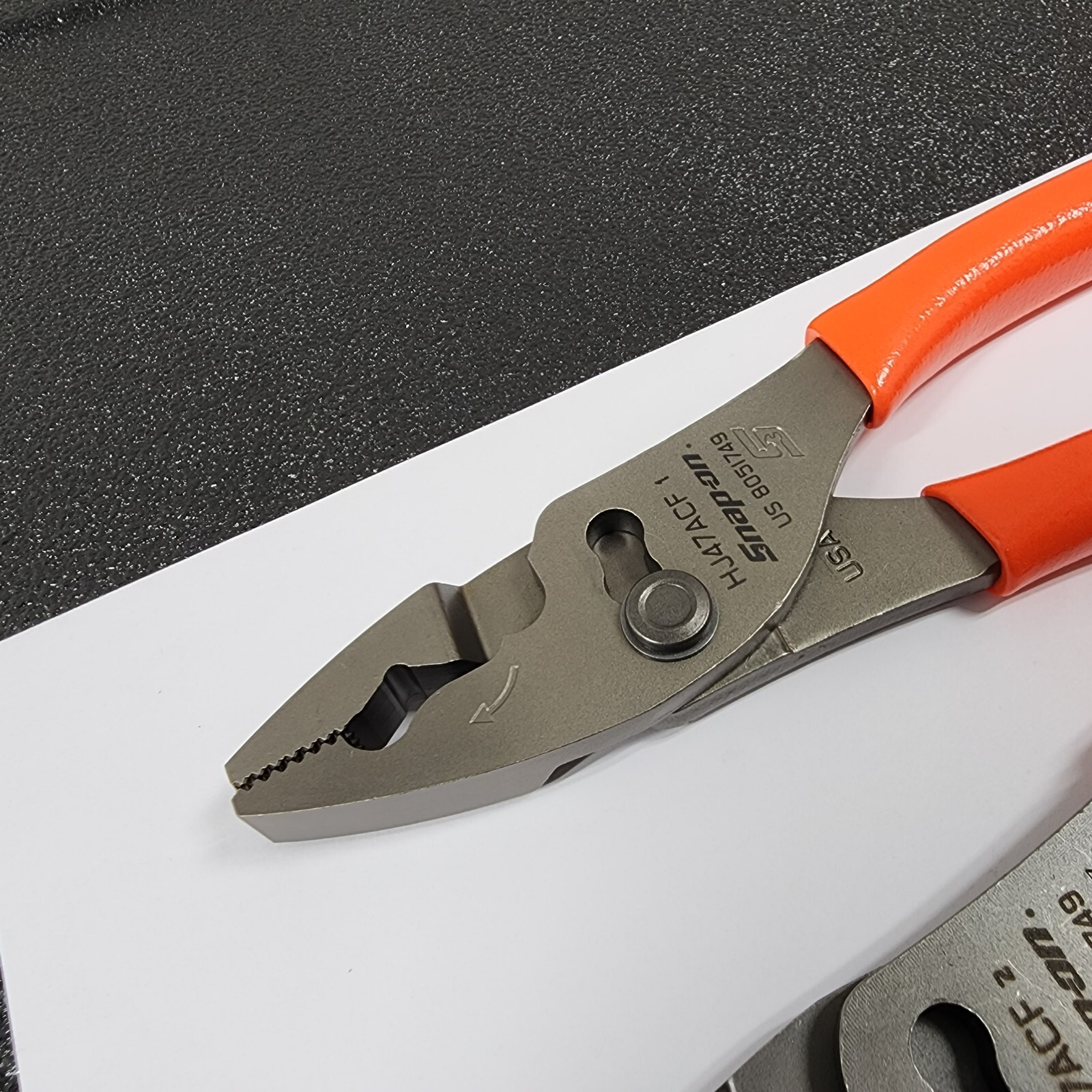 Snap-on Tools USA NEW STYLE ORANGE 3pc Soft Grip Plier Lot Set PL347ACF LN47ACF