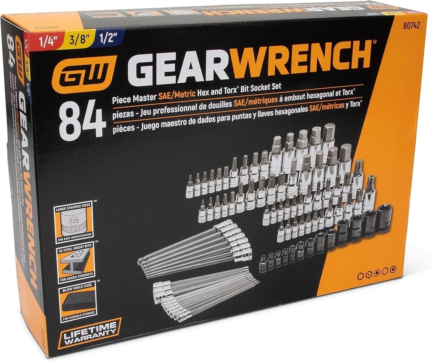84 Pc. Master SAE/Metric Hex And Torx Bit Socket Set – 80742