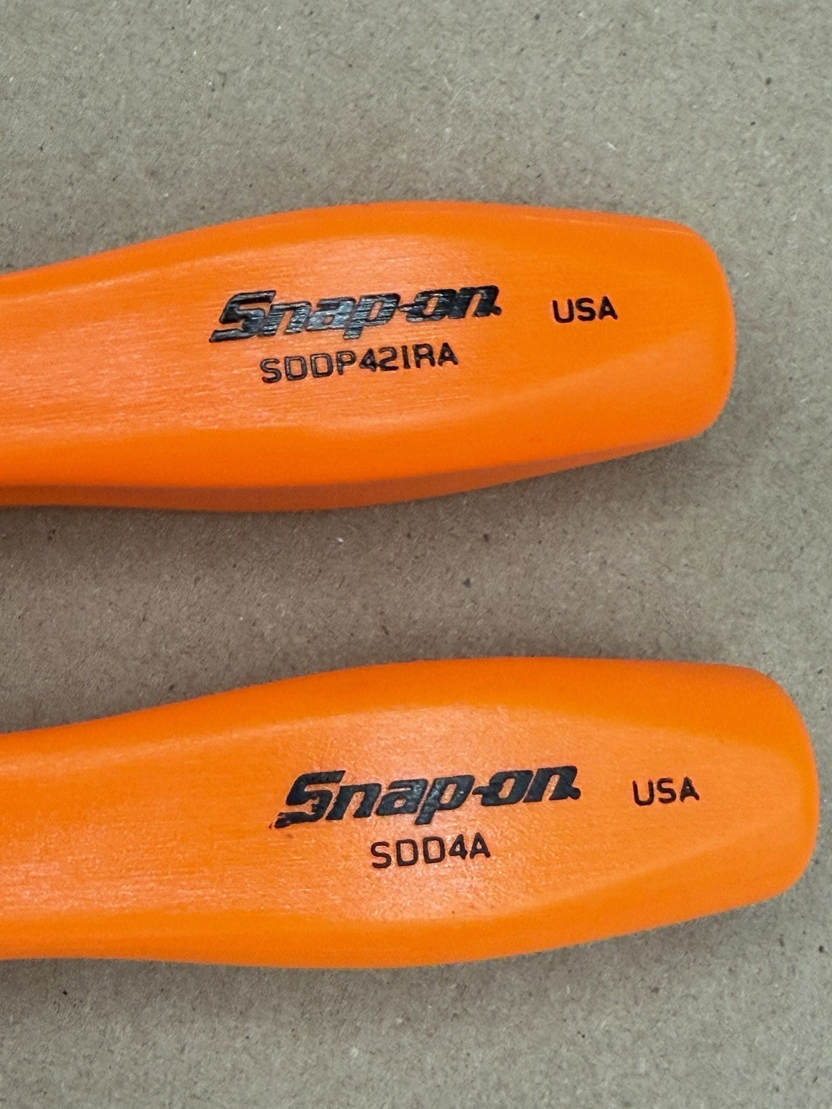 Snap-on Tools USA Orange Hard Handle Flat Phillips Screwdriver Set – New