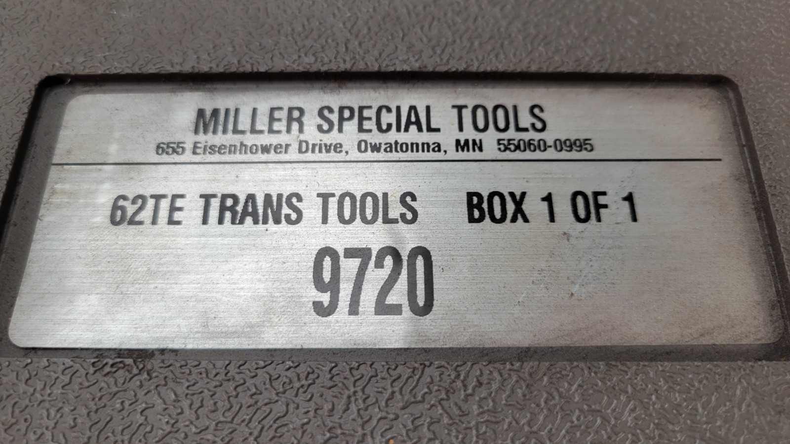 MILLER MOPAR TOOL KIT 9720 62TE TRANSMISSION TOOLS COMPLETE