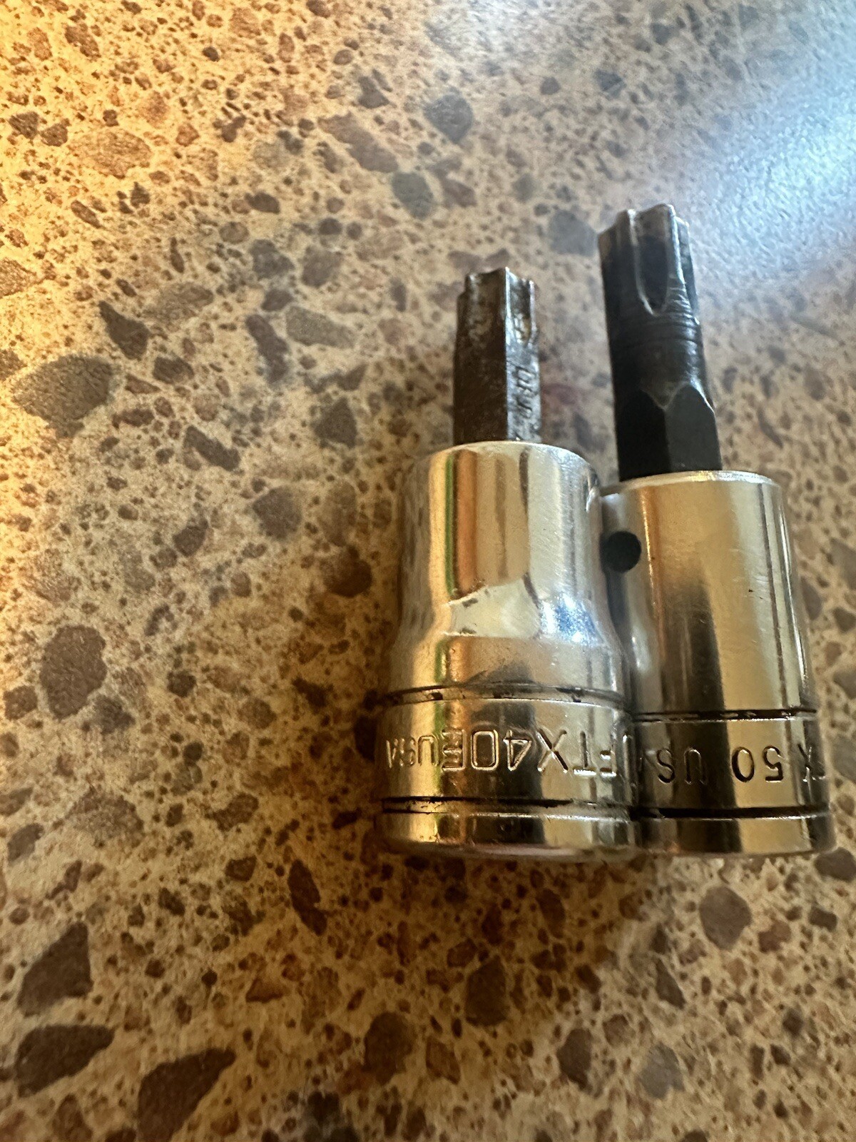 Snap On 3/8″ Drive Torx Socket Set Of 2. T40 T50 FTX40B & FTX50 USA