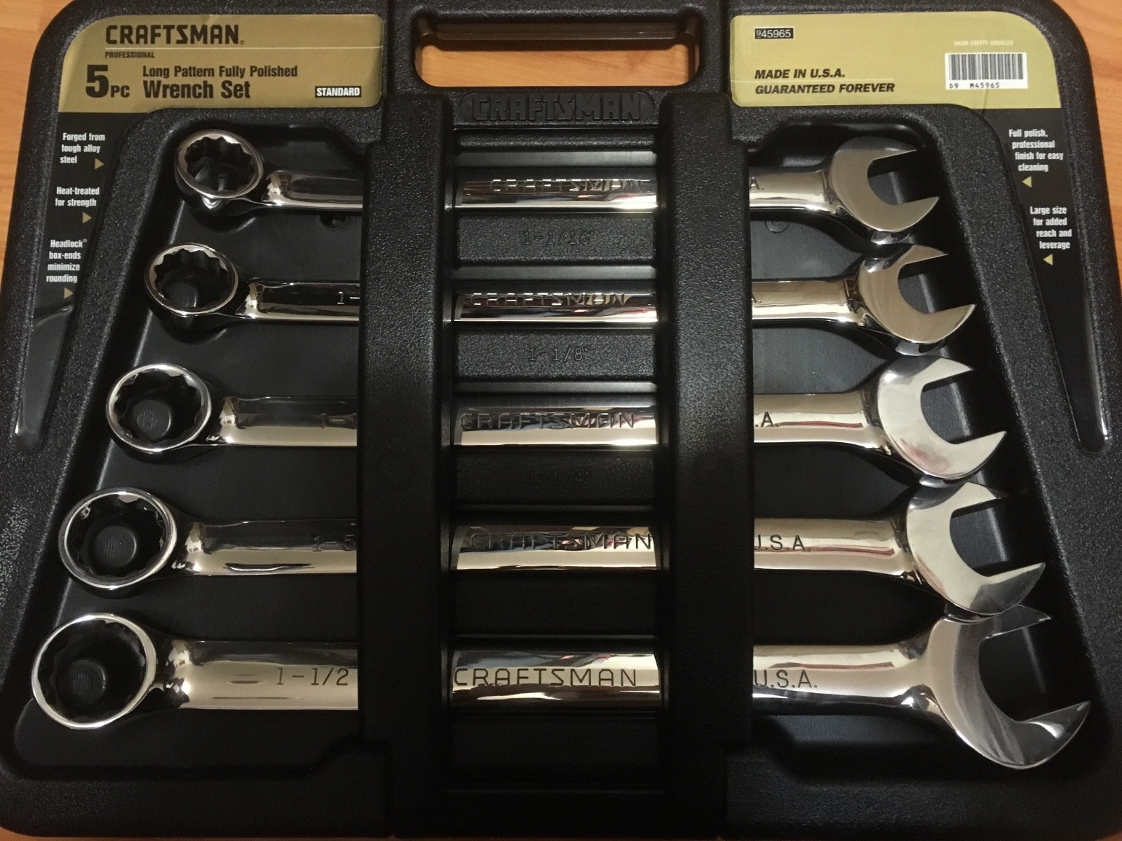 Brand new Super Rare Craftsman USA Professional Polish Long 5 pcs SAE wrench set