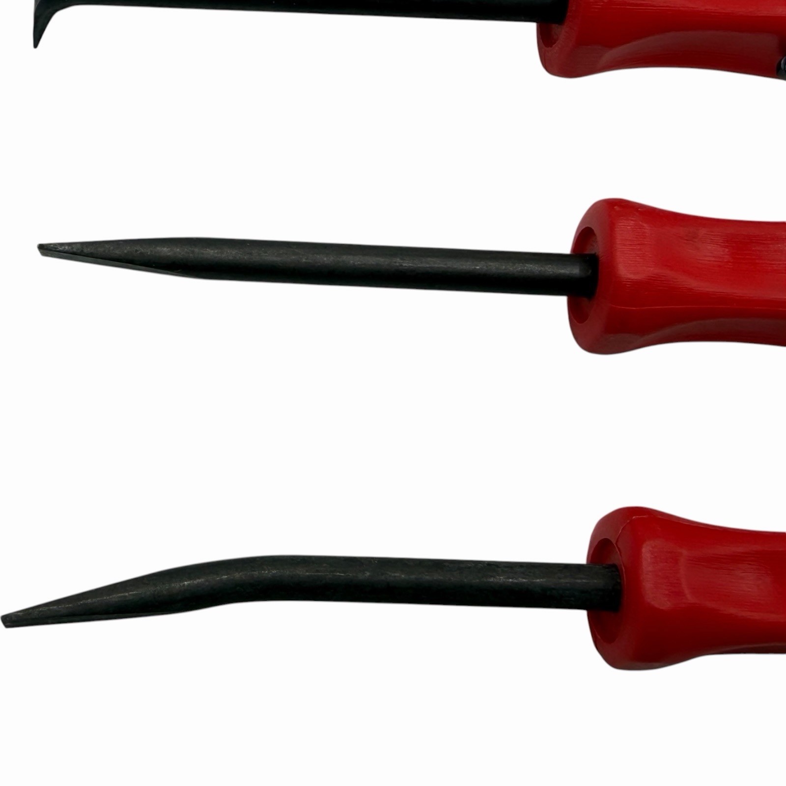 Snap On Tools Mini Magnetic Pocket Pry Bar Set 3 piece Red 5 inch Bent 90