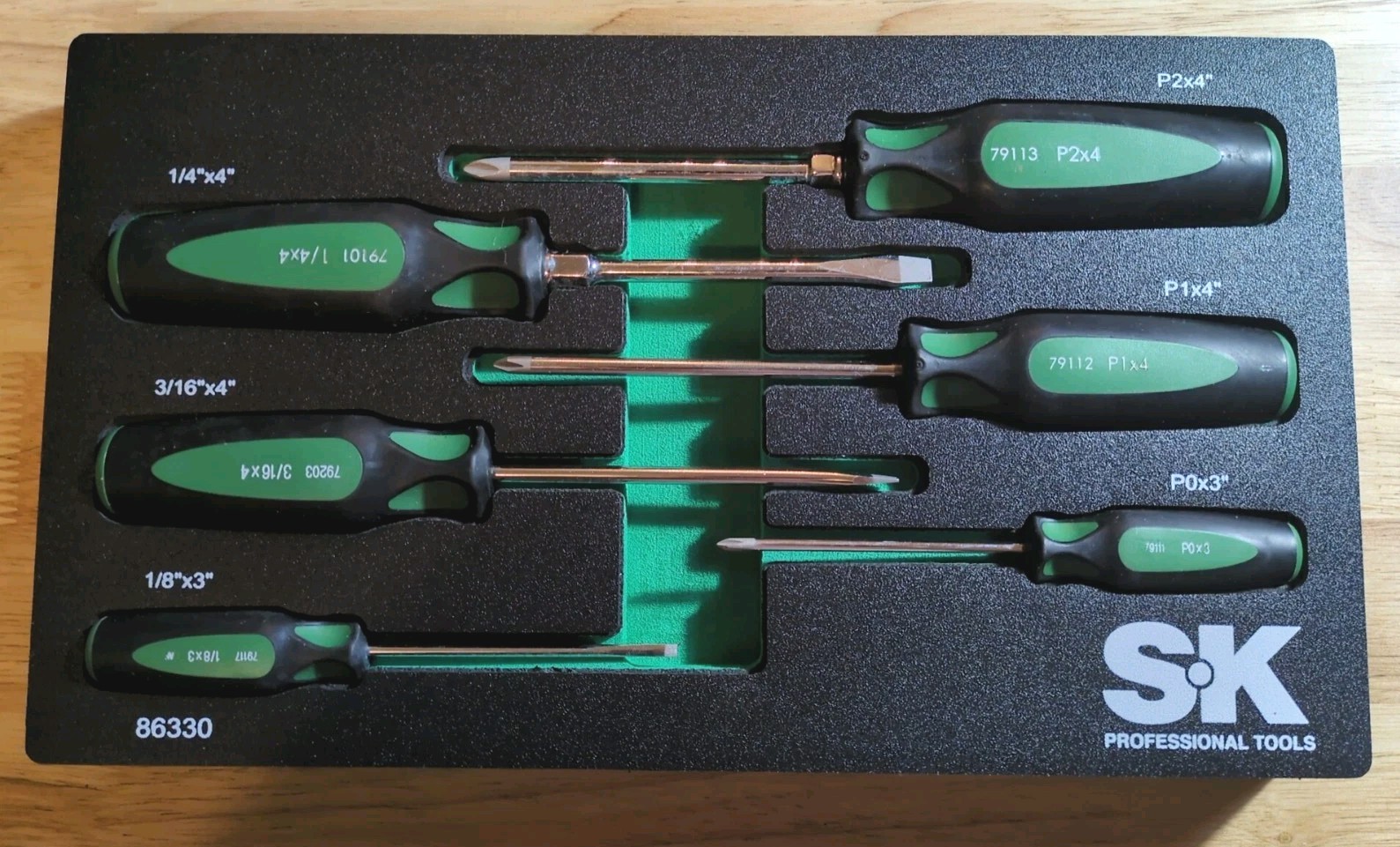 SK Professional Tools 6 Piece Cushion Grip Screwdriver Set New LIFETIME WARRANTY