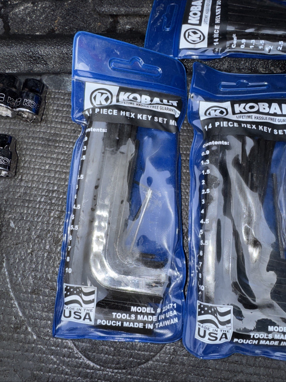 180pc Kobalt Tools USA Hex Key & Huge Socket Lot 10mm SAE Metric Danaher Made