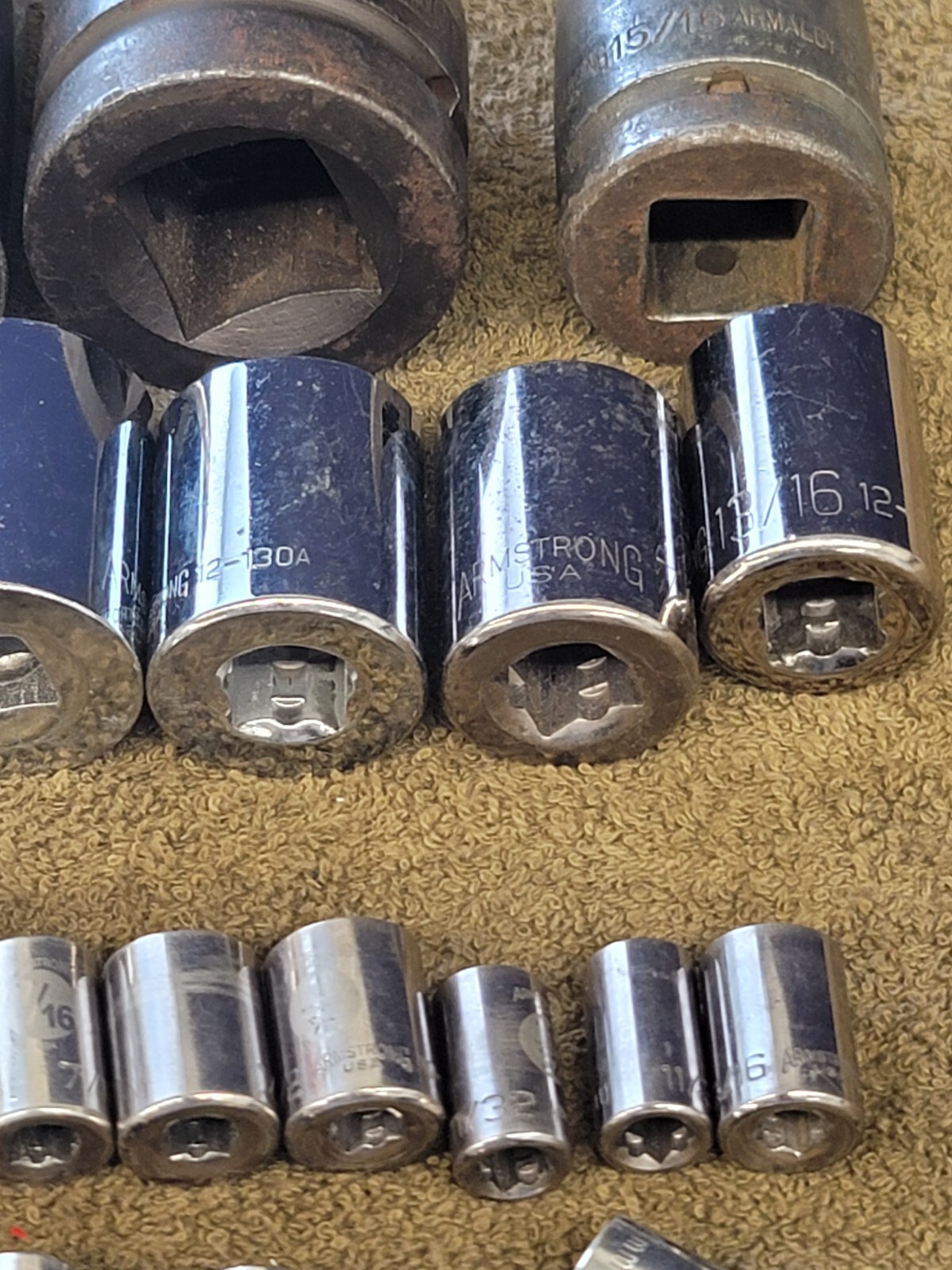 23 Armstrong Impact Socket 1/2 3/4 1″ Drive 1-1/4 1/16 15 7/8 13 9 11/32 Sae Set